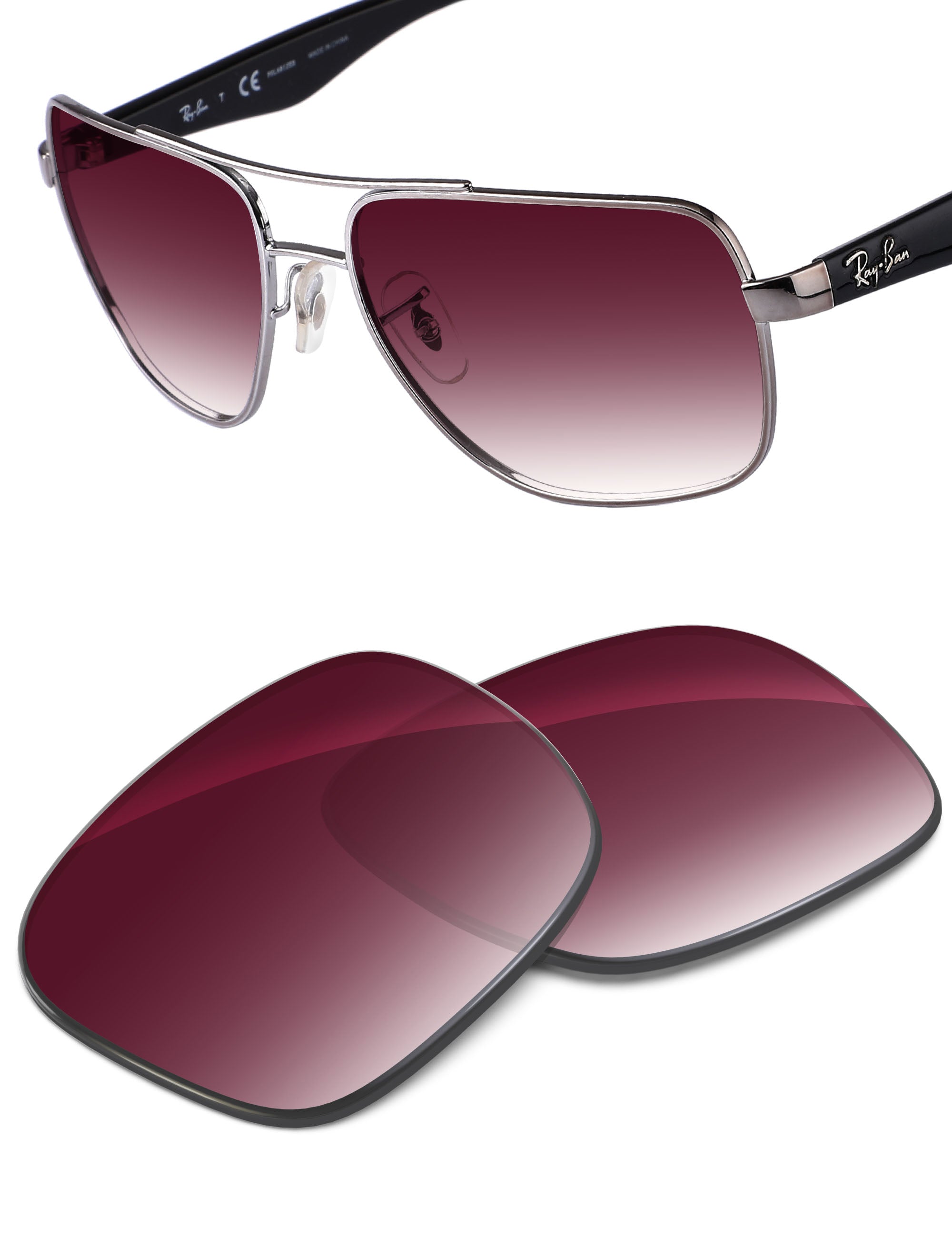 Wine Red Gradient-Non-Polarized