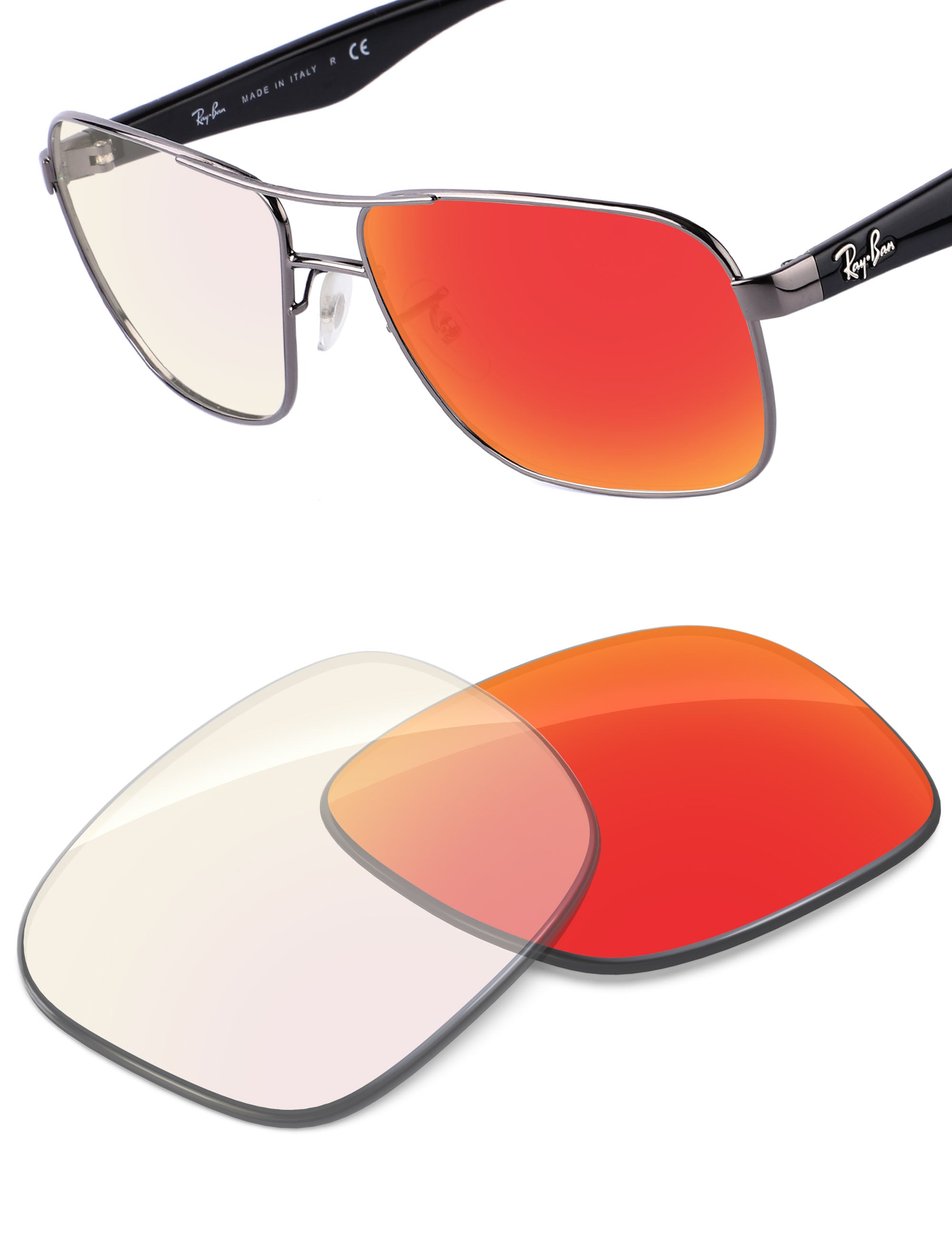 Fire Red FlashMirror™ Photochromic-Non-Polarized