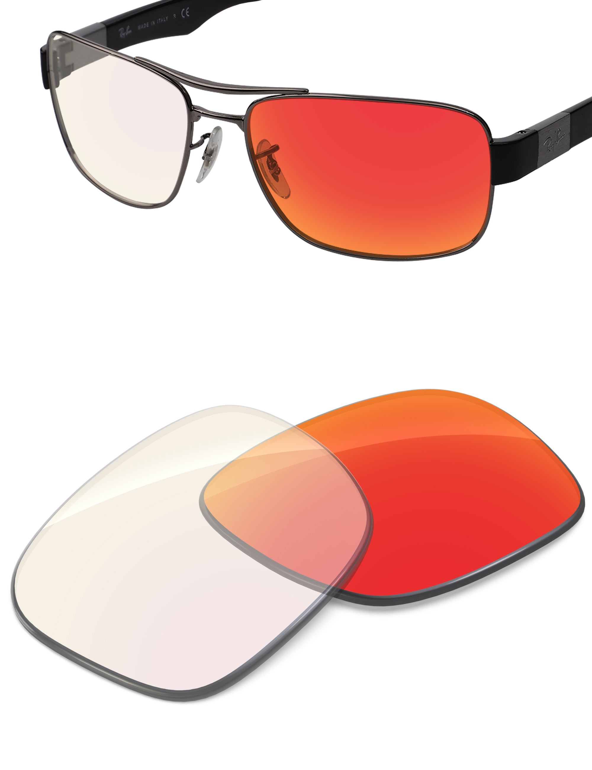Fire Red FlashMirror™ Photochromic-Non-Polarized