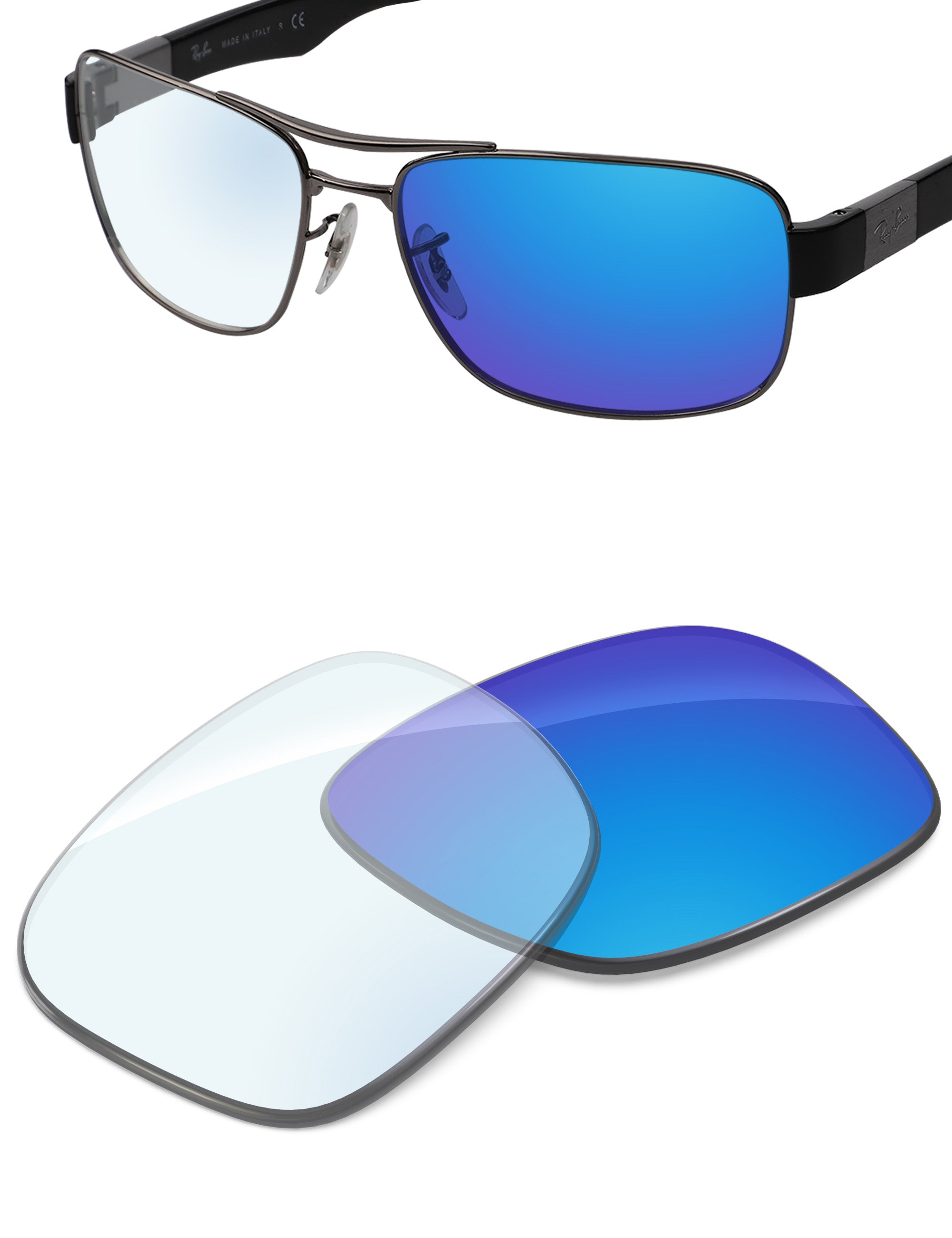 Sky Blue FlashMirror™ Photochromic-Non-Polarized