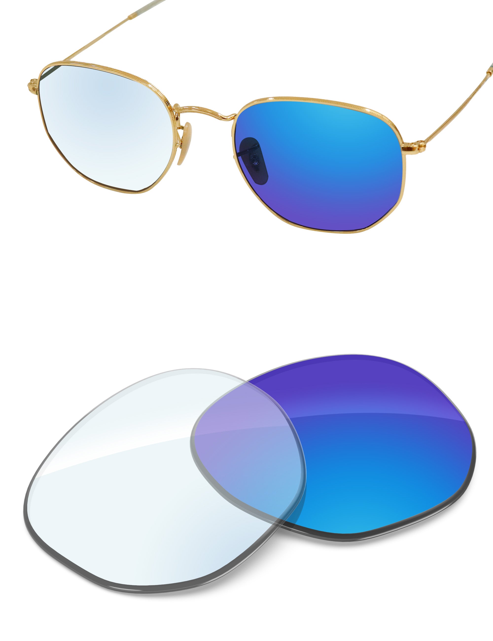 Sky Blue FlashMirror™ Photochromic-Non-Polarized