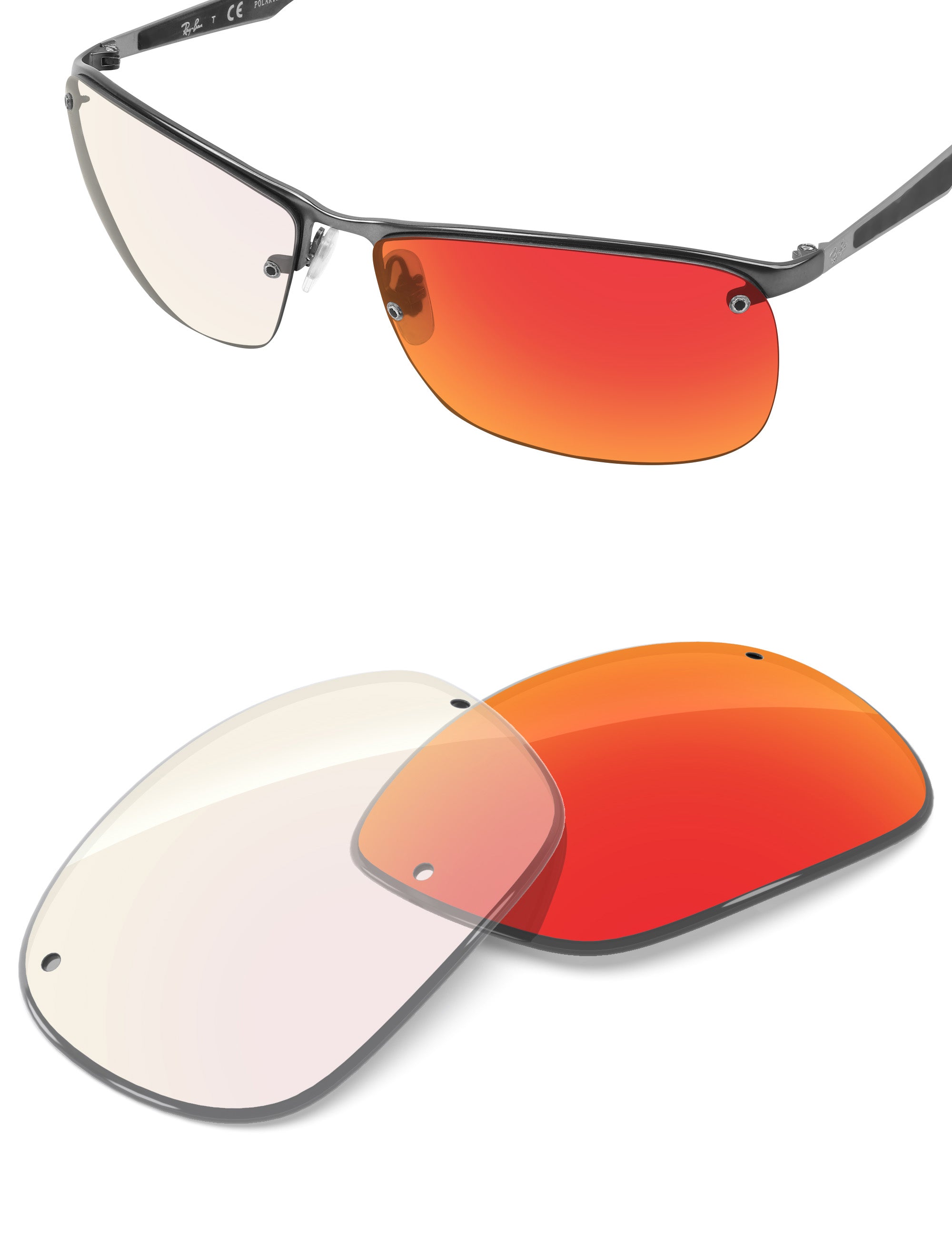 Fire Red FlashMirror™ Photochromic-Non-Polarized