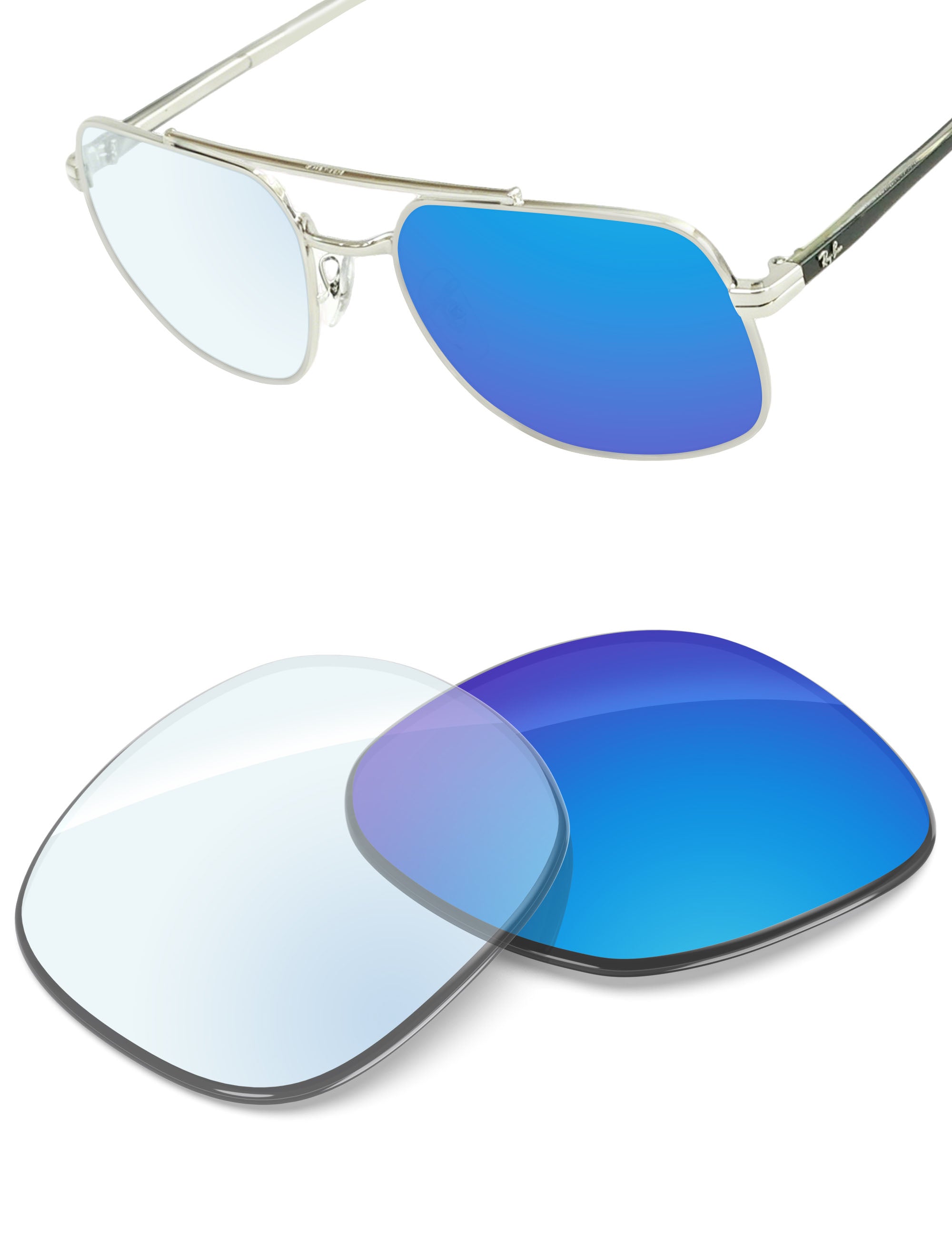 Sky Blue FlashMirror™ Photochromic-Non-Polarized