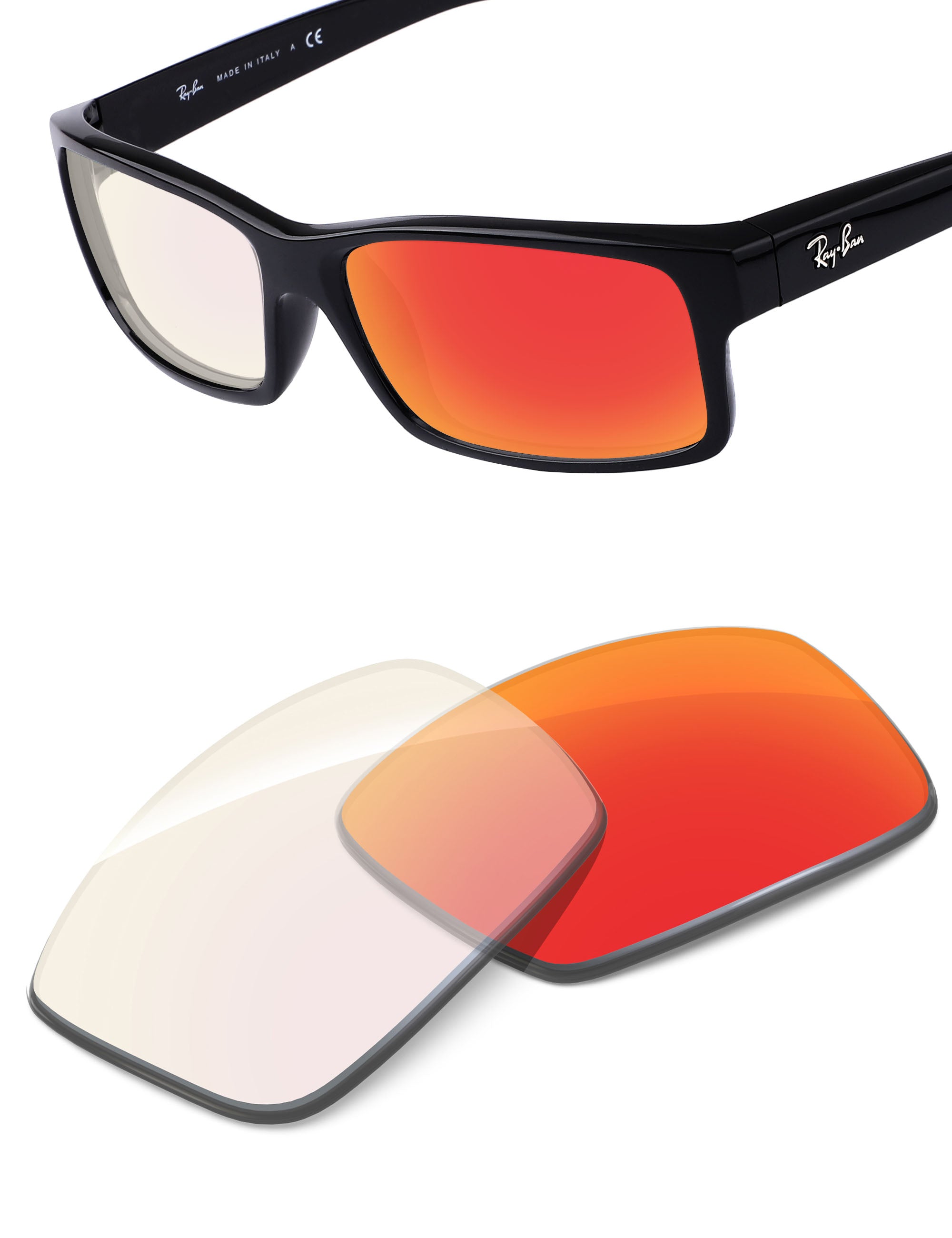Fire Red FlashMirror™ Photochromic-Non-Polarized