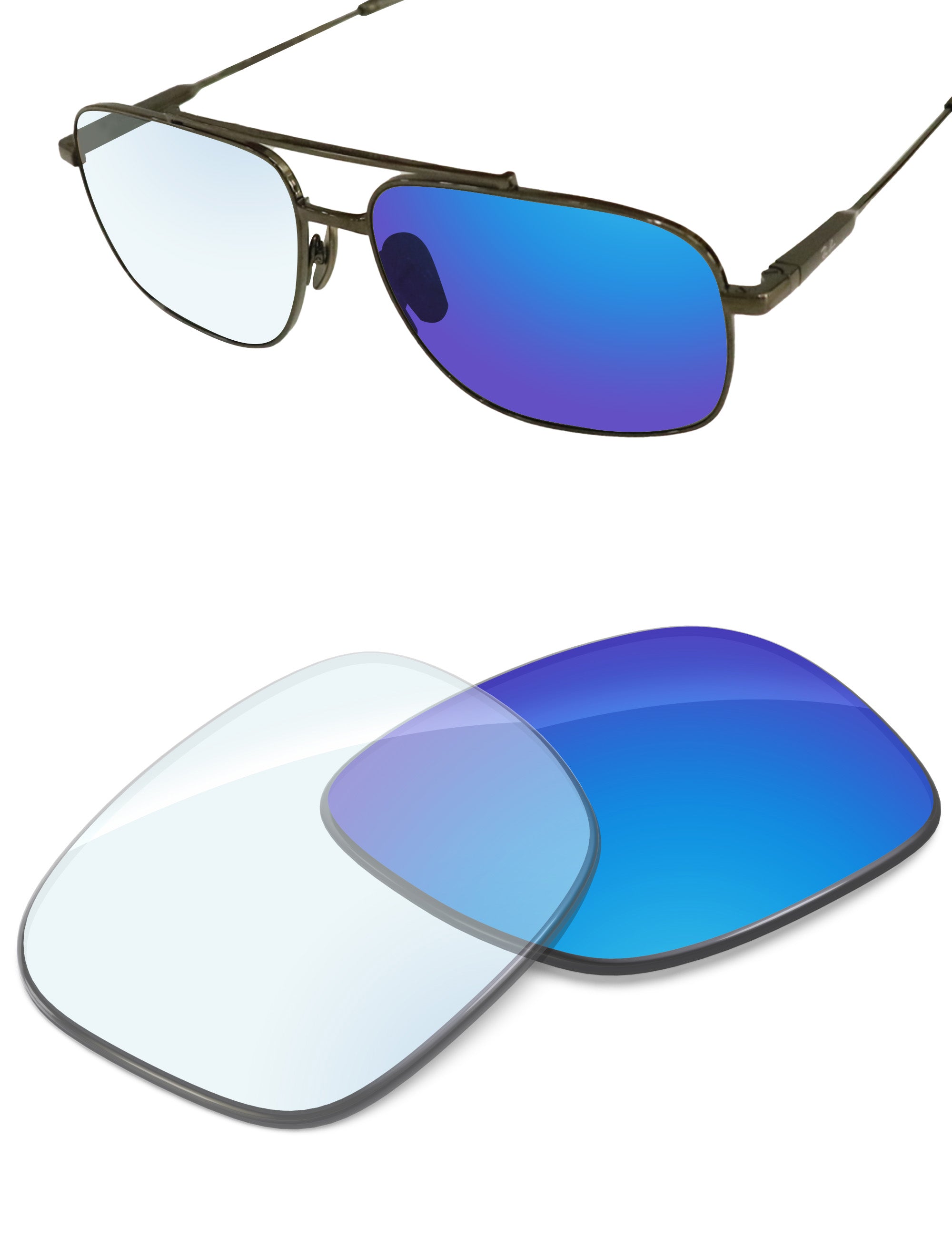 Sky Blue FlashMirror™ Photochromic-Non-Polarized