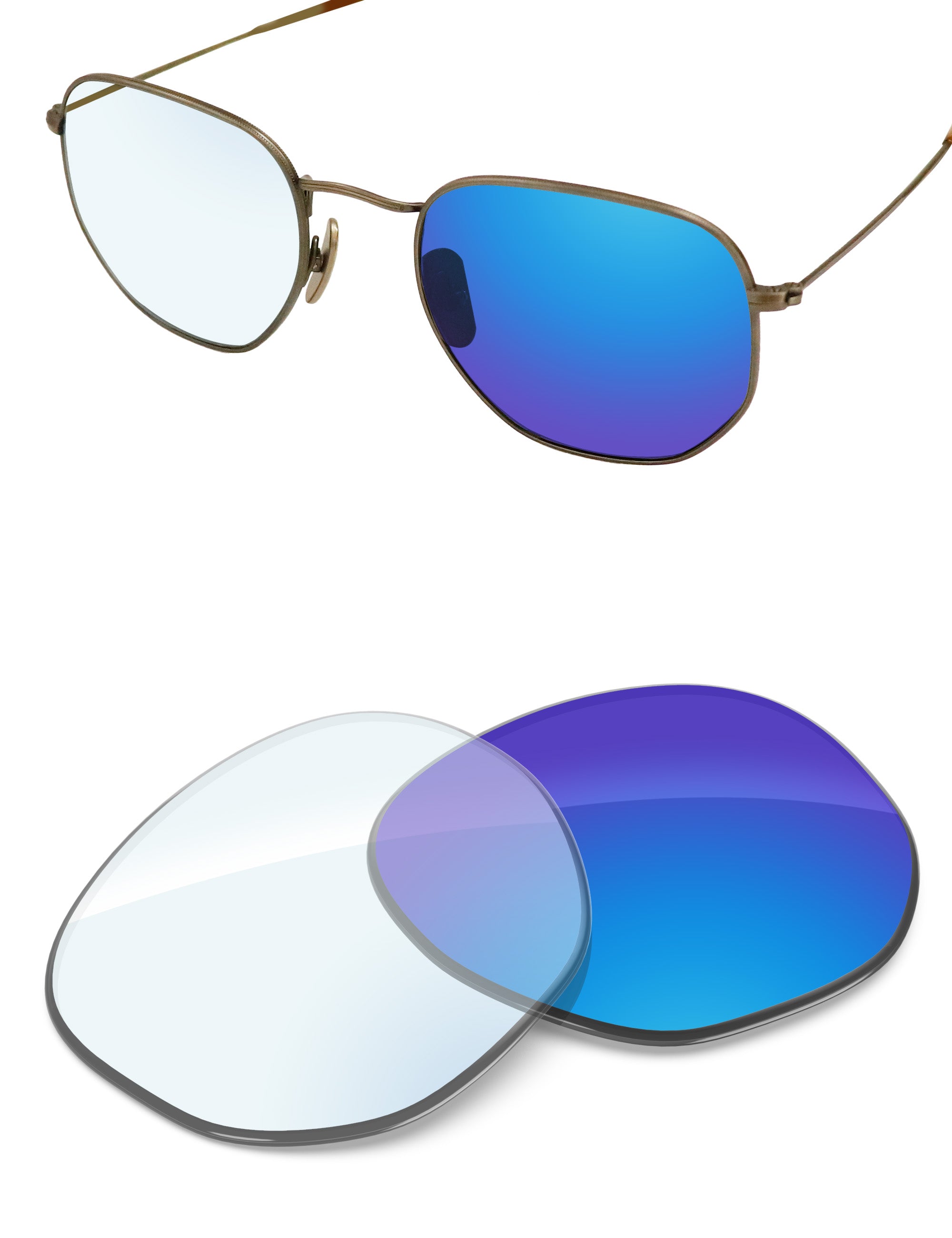 Sky Blue FlashMirror™ Photochromic-Non-Polarized