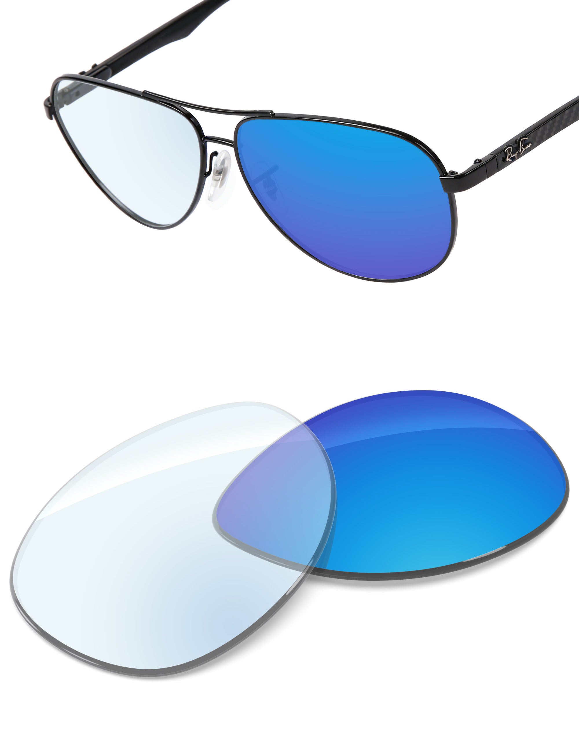 Sky Blue FlashMirror™ Photochromic-Non-Polarized