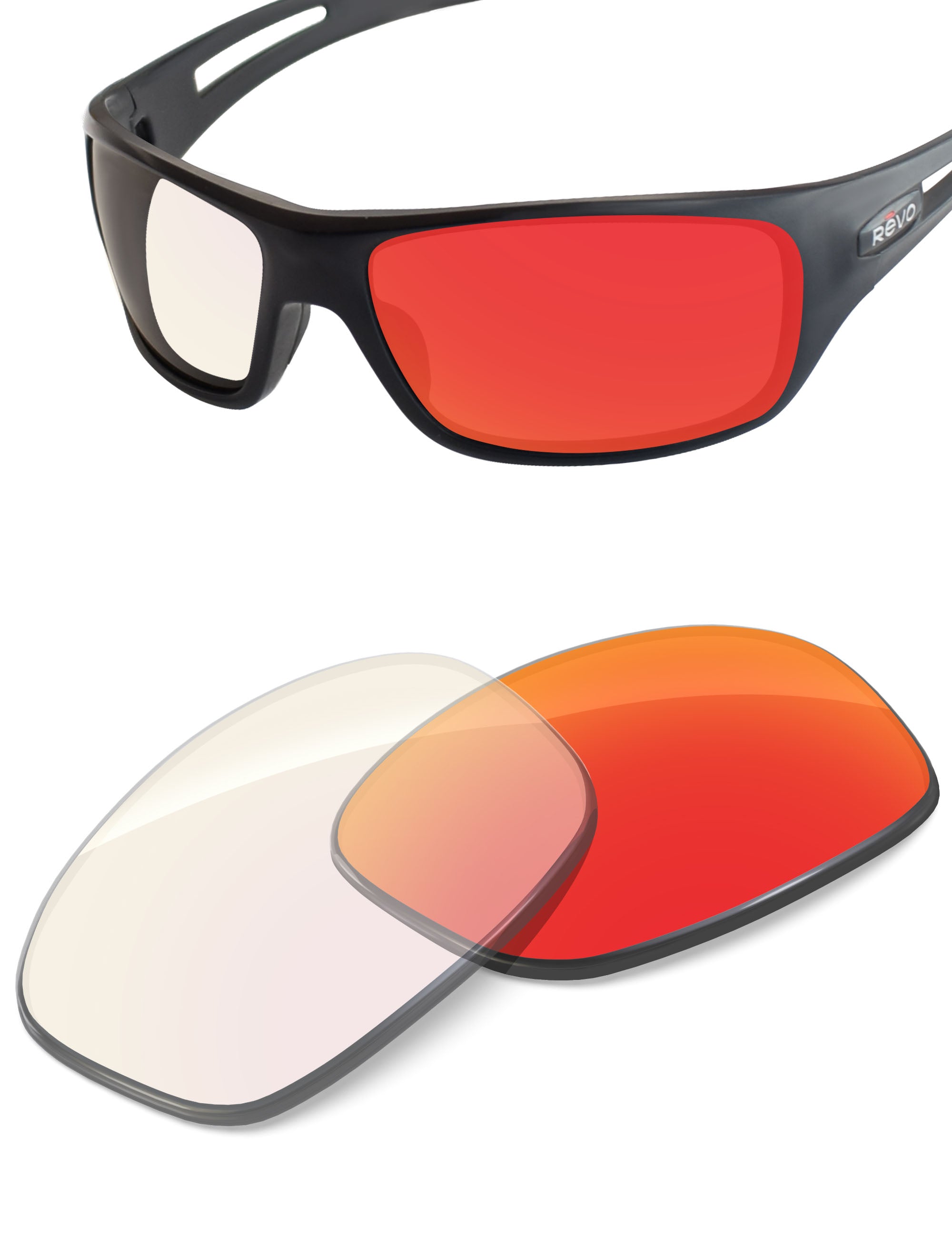 Fire Red FlashMirror™ Photochromic-Non-Polarized