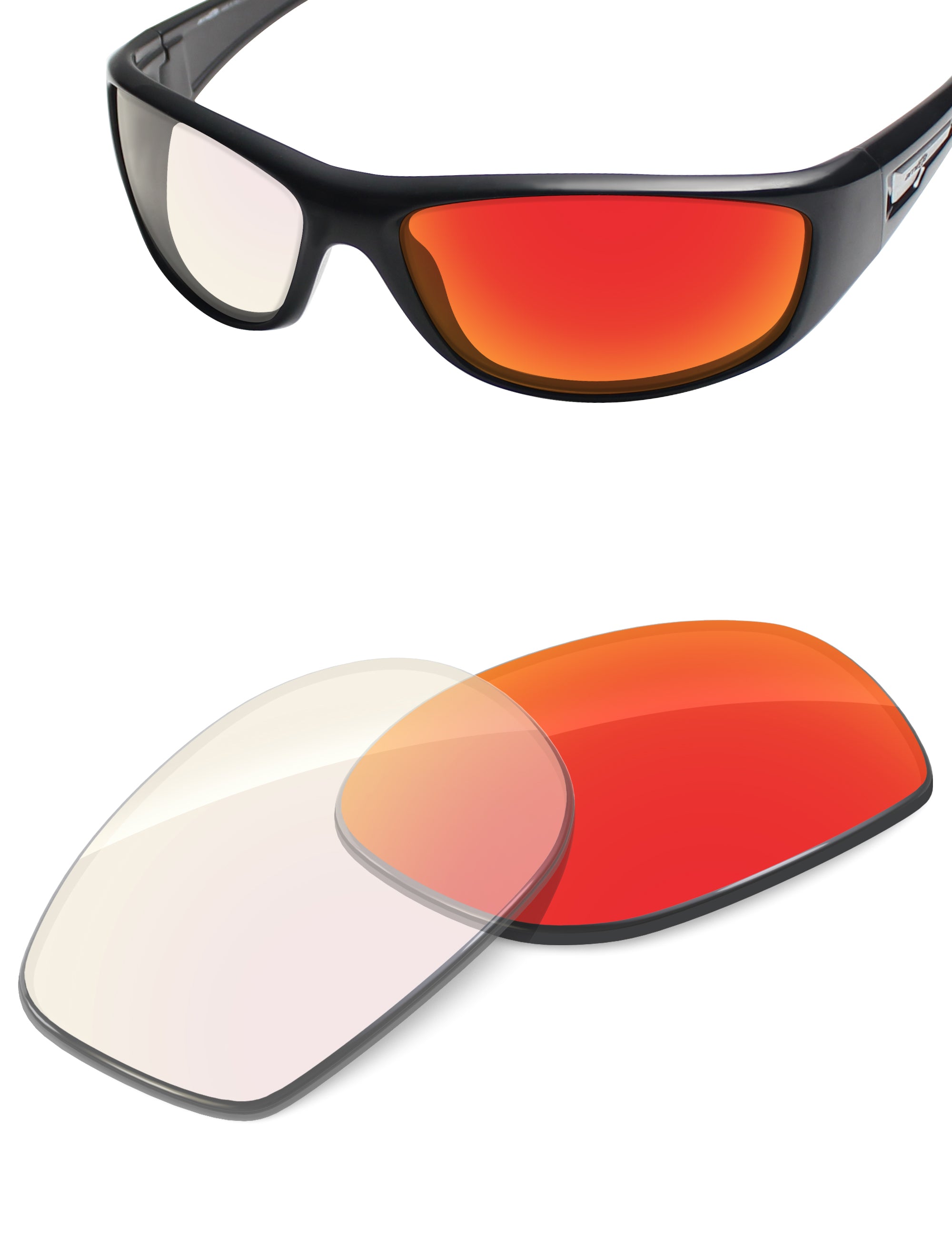 Fire Red FlashMirror™ Photochromic-Non-Polarized