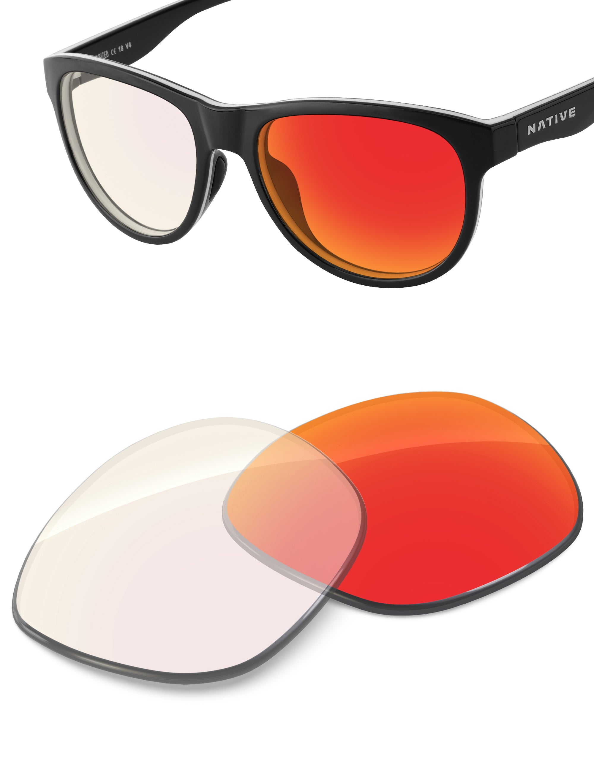 Fire Red FlashMirror™ Photochromic-Non-Polarized