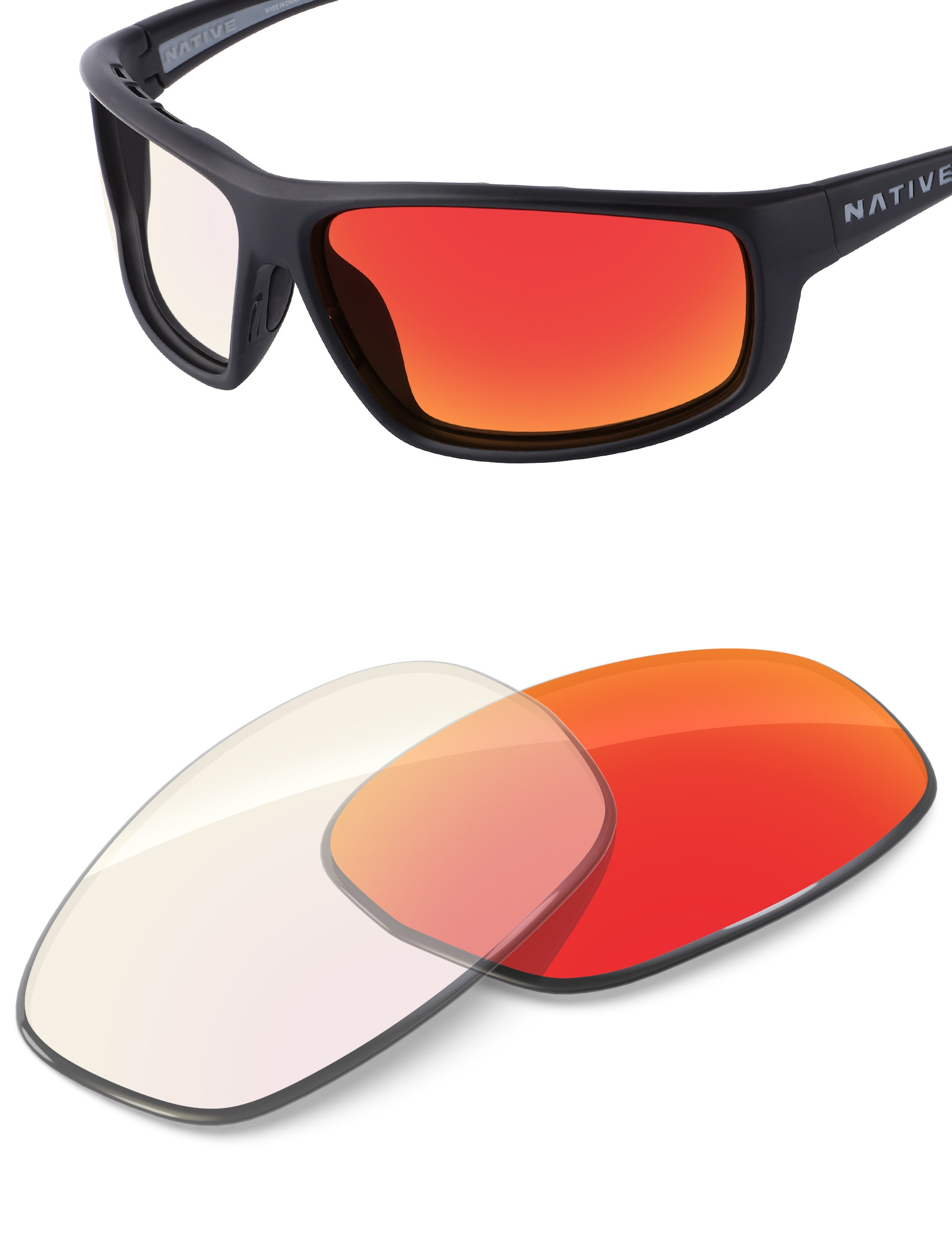 Fire Red FlashMirror™ Photochromic-Non-Polarized