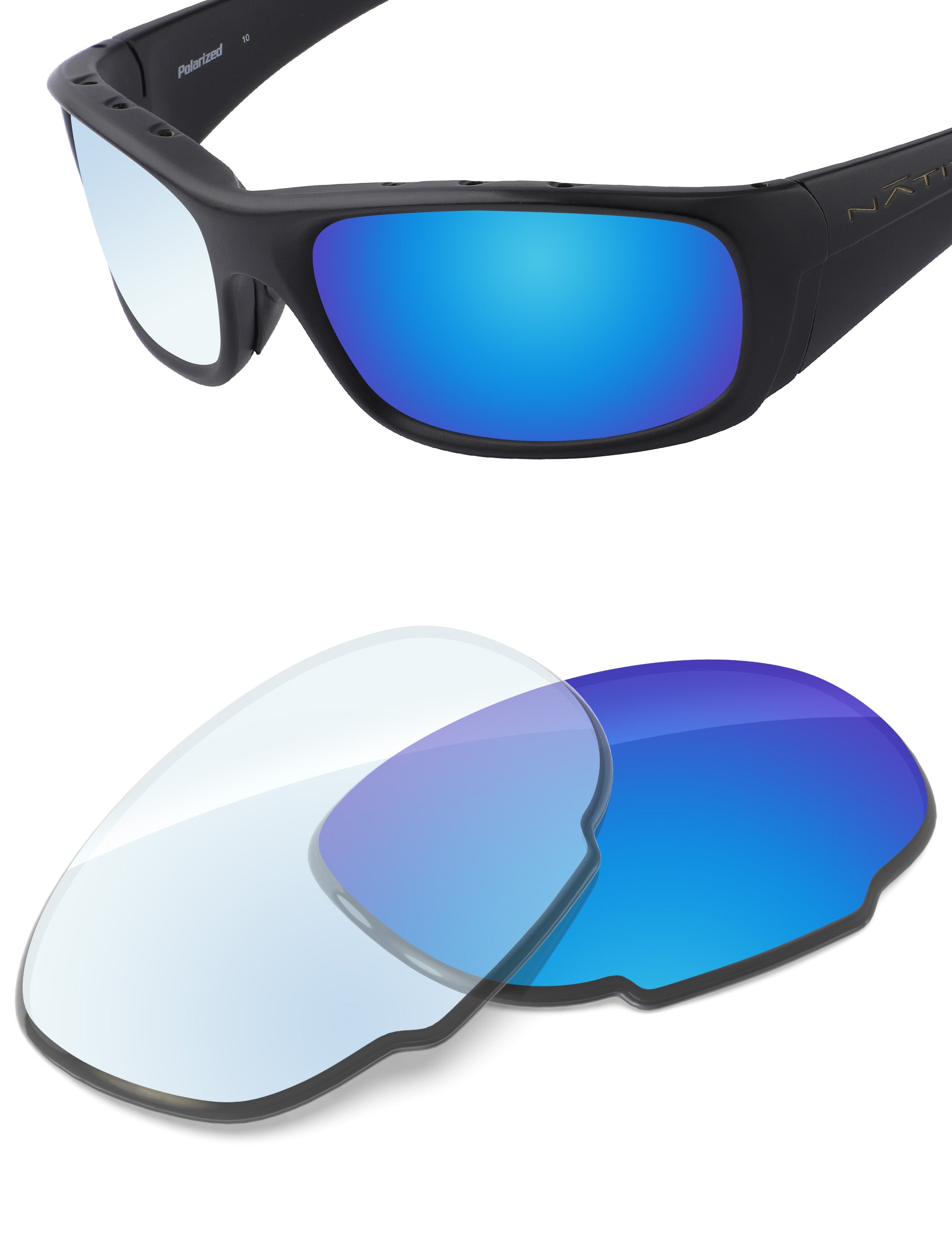 Sky Blue FlashMirror™ Photochromic-Non-Polarized