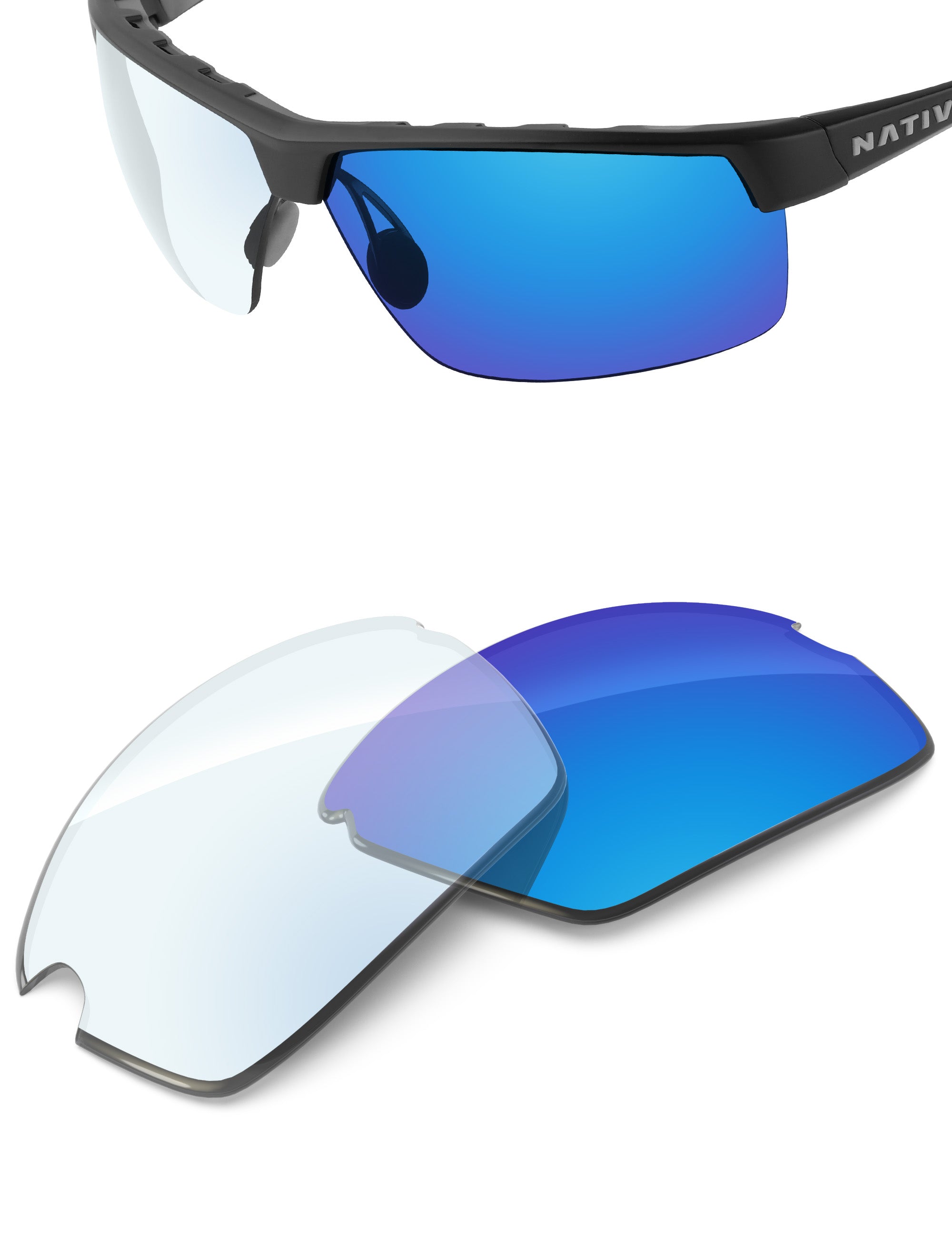 Sky Blue FlashMirror™ Photochromic-Non-Polarized
