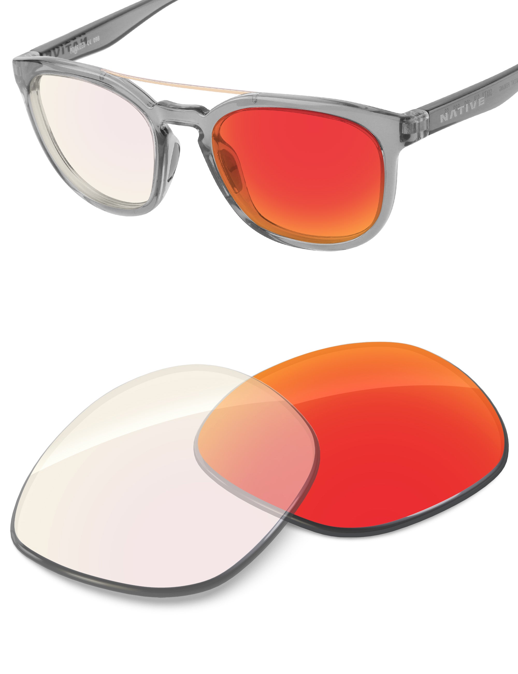 Fire Red FlashMirror™ Photochromic-Non-Polarized