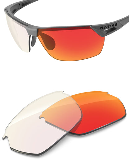 Fire Red FlashMirror™ Photochromic-Non-Polarized
