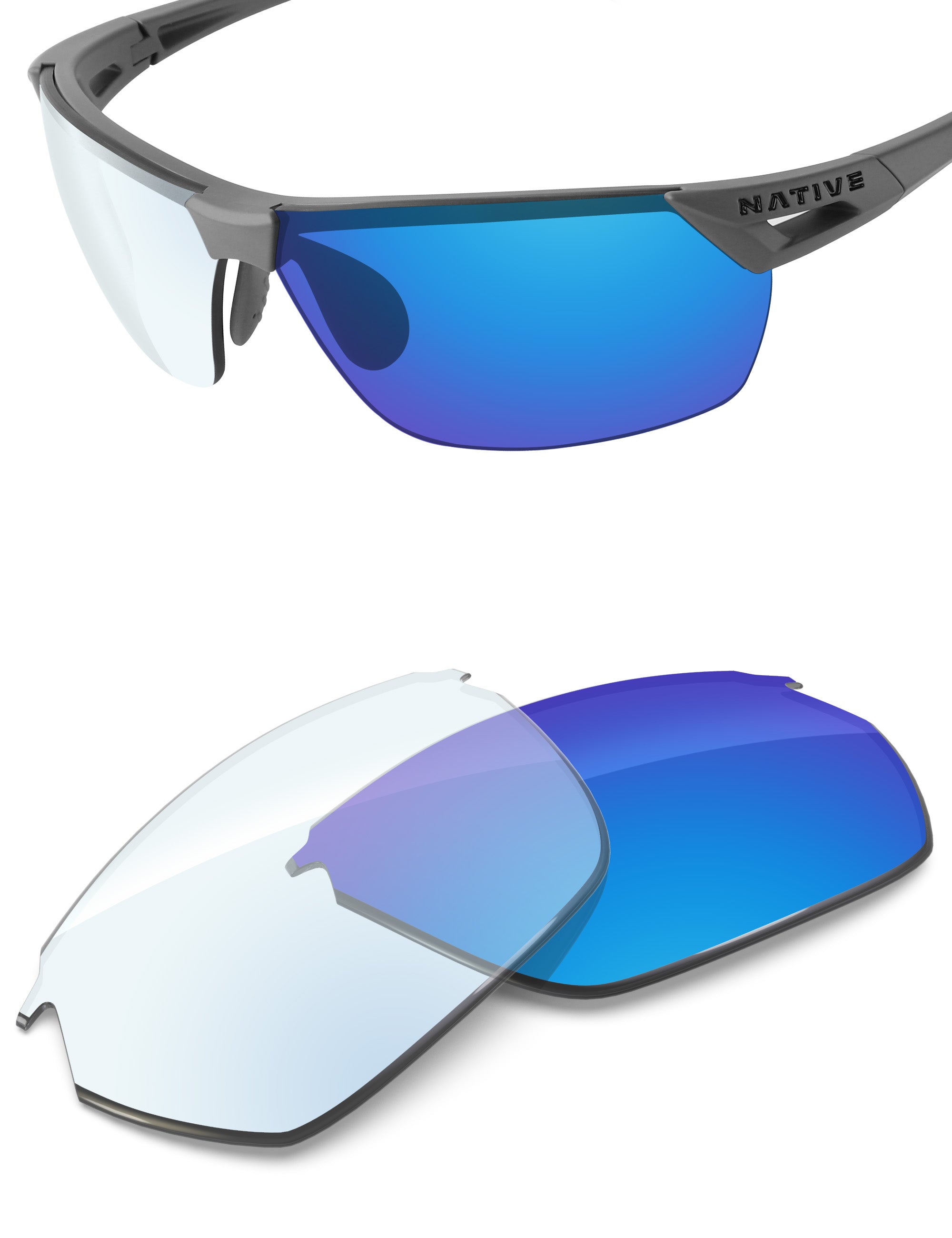 Sky Blue FlashMirror™ Photochromic-Non-Polarized