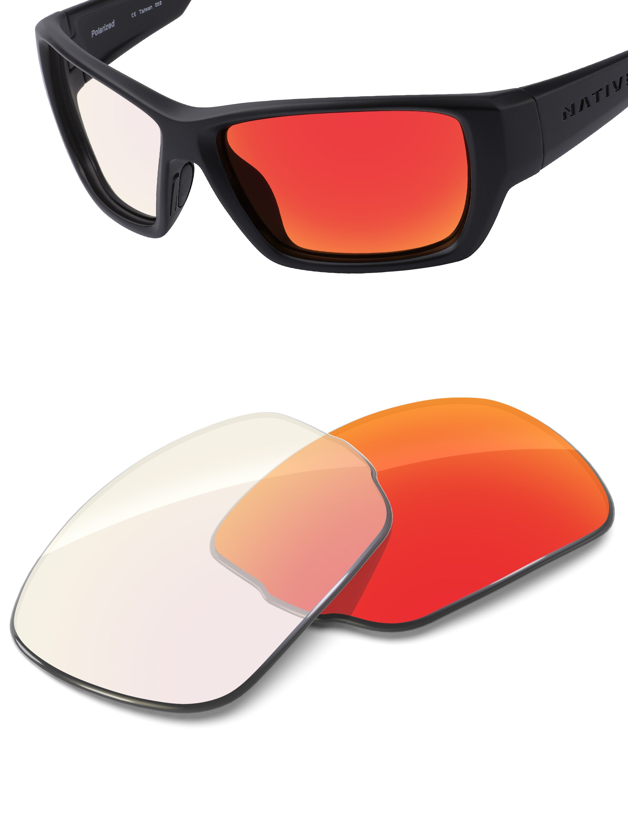 Fire Red FlashMirror™ Photochromic-Non-Polarized