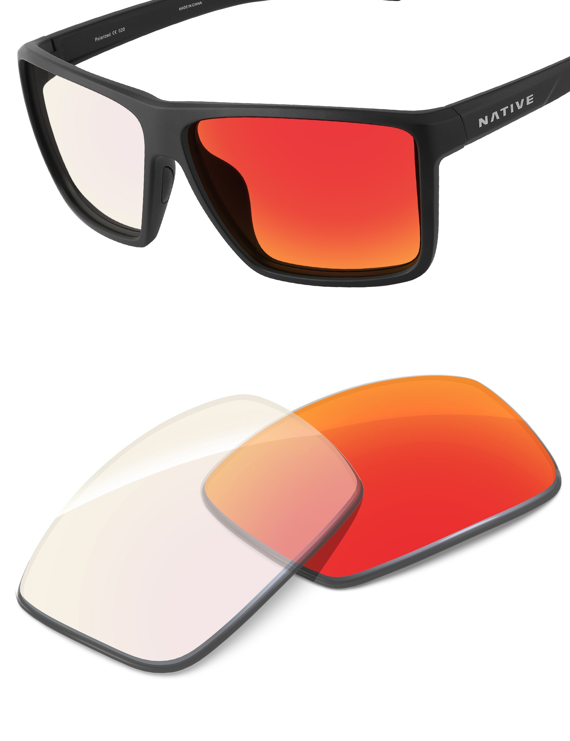 Fire Red FlashMirror™ Photochromic-Non-Polarized