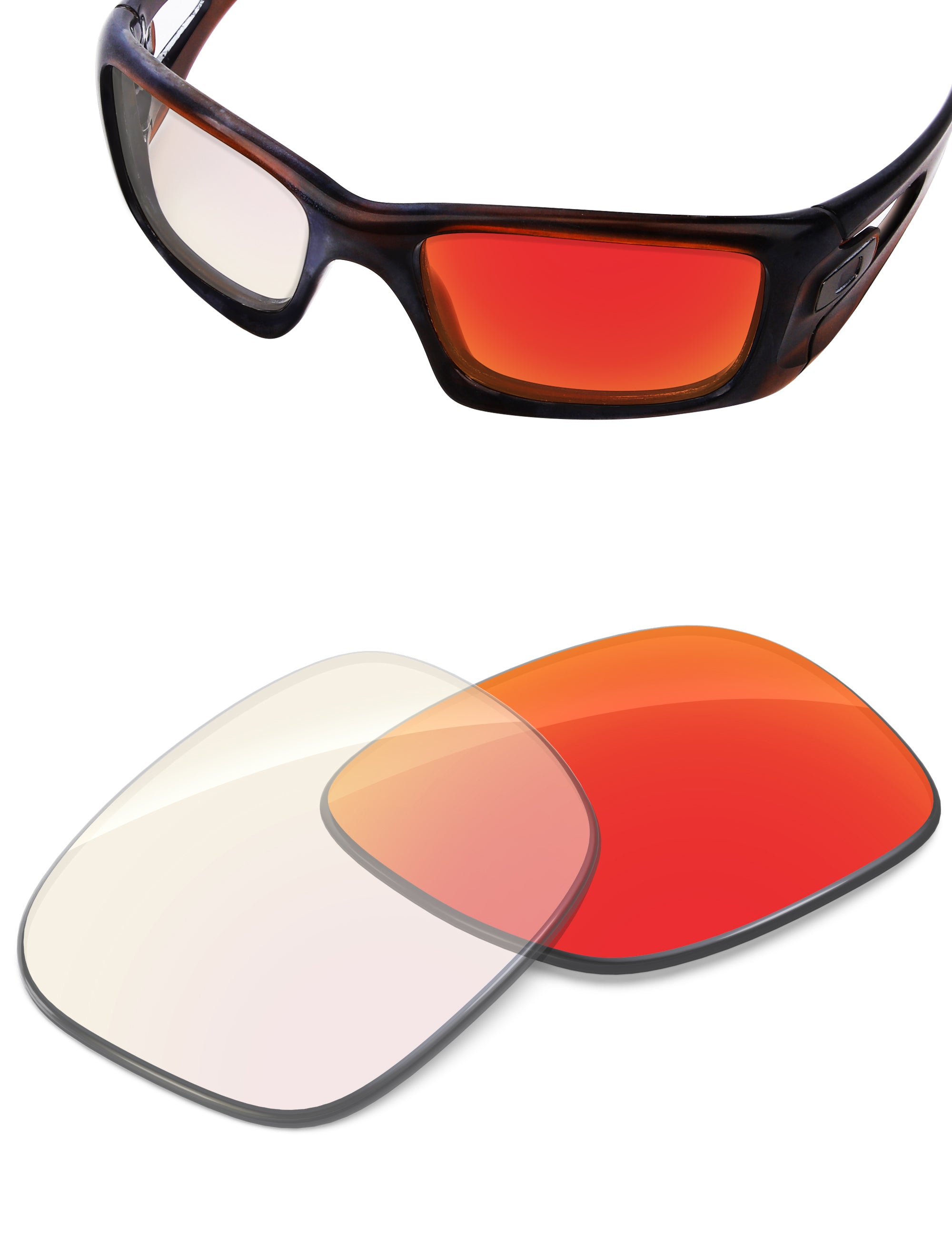 Fire Red FlashMirror™ Photochromic-Non-Polarized