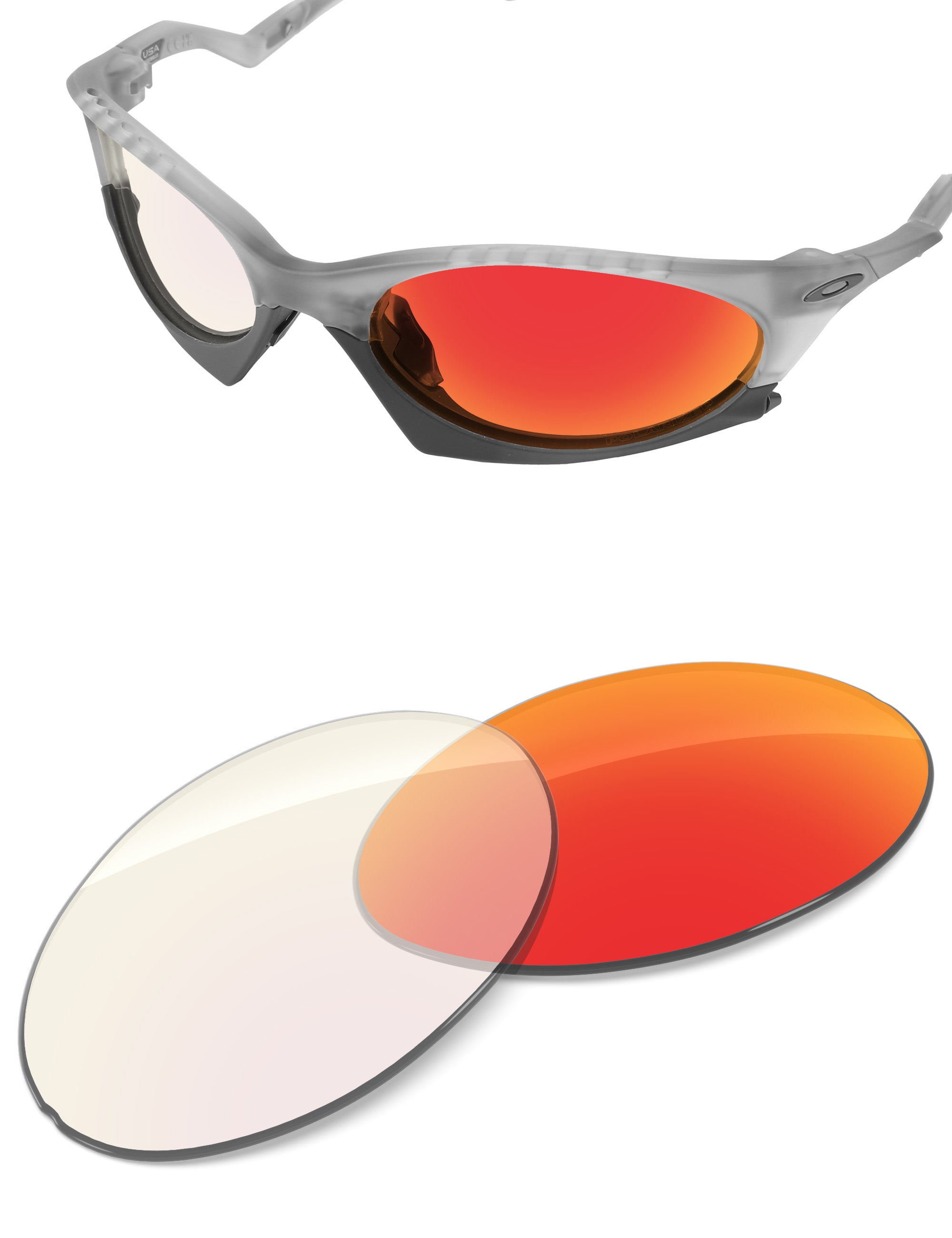 Fire Red FlashMirror™ Photochromic-Non-Polarized