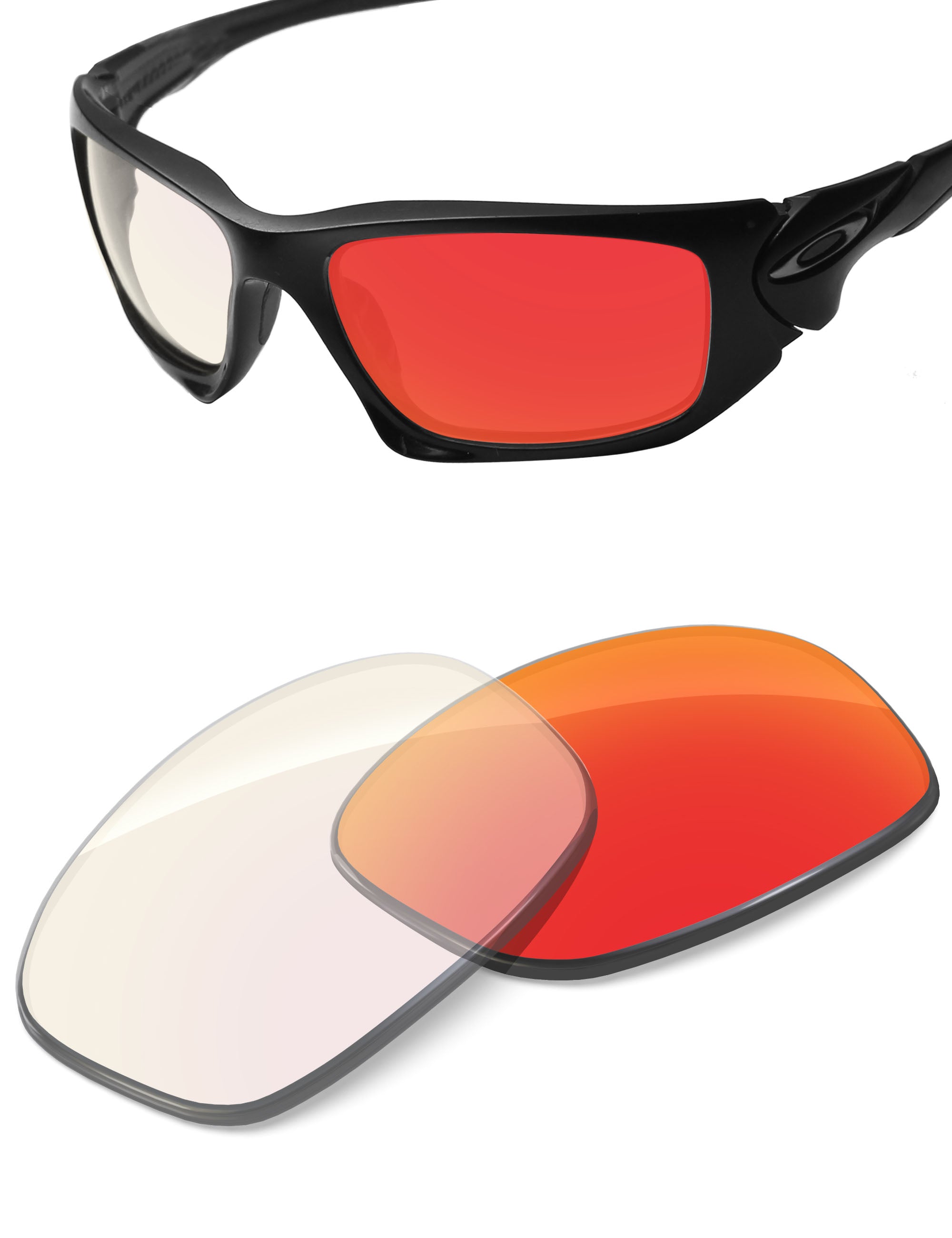 Fire Red FlashMirror™ Photochromic-Non-Polarized