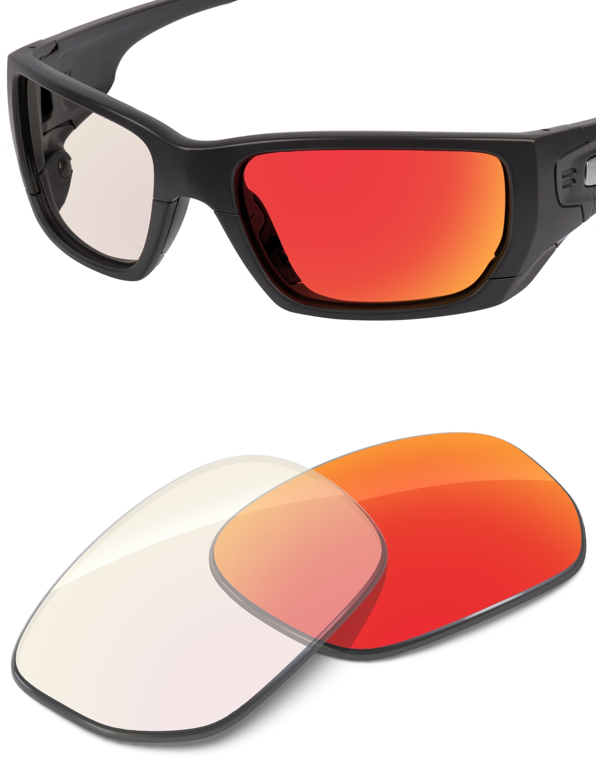 Fire Red FlashMirror™ Photochromic-Non-Polarized