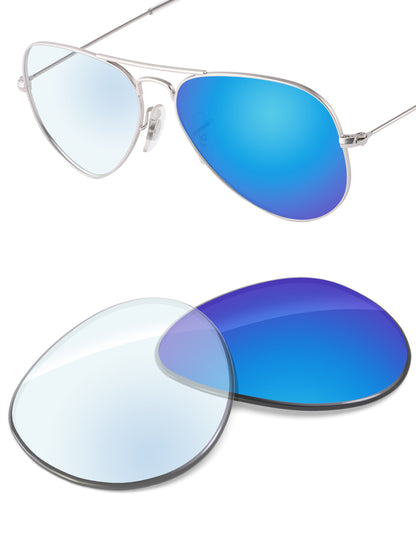 Sky Blue FlashMirror™ Photochromic-Non-Polarized