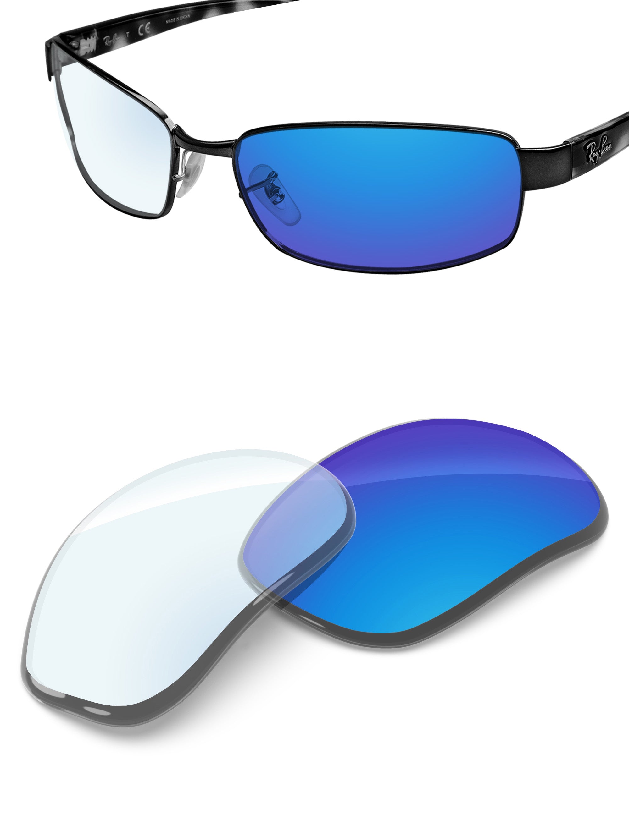 Sky Blue FlashMirror™ Photochromic-Non-Polarized