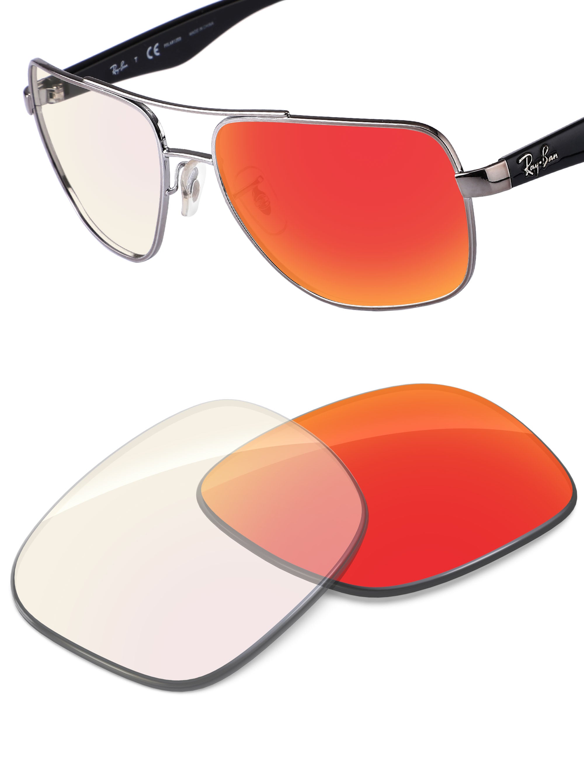 Fire Red FlashMirror™ Photochromic-Non-Polarized