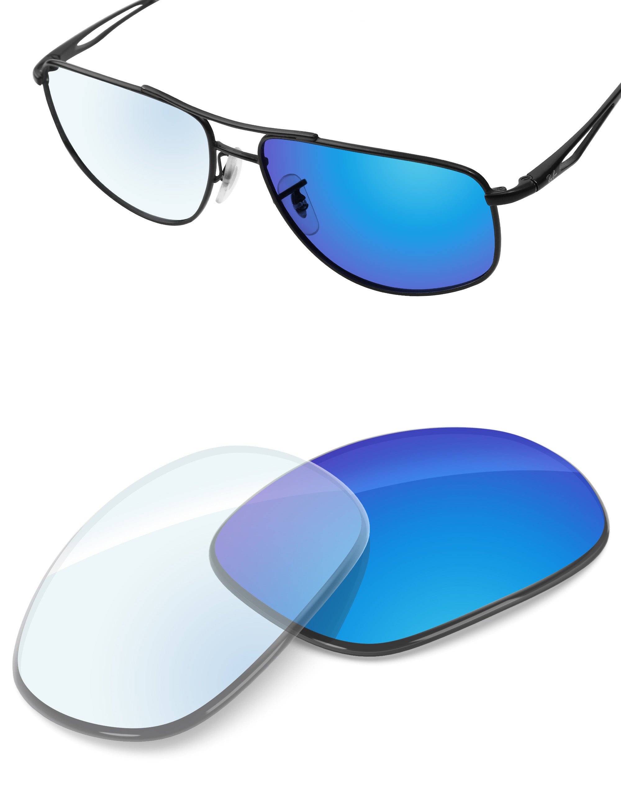 Sky Blue FlashMirror™ Photochromic-Non-Polarized