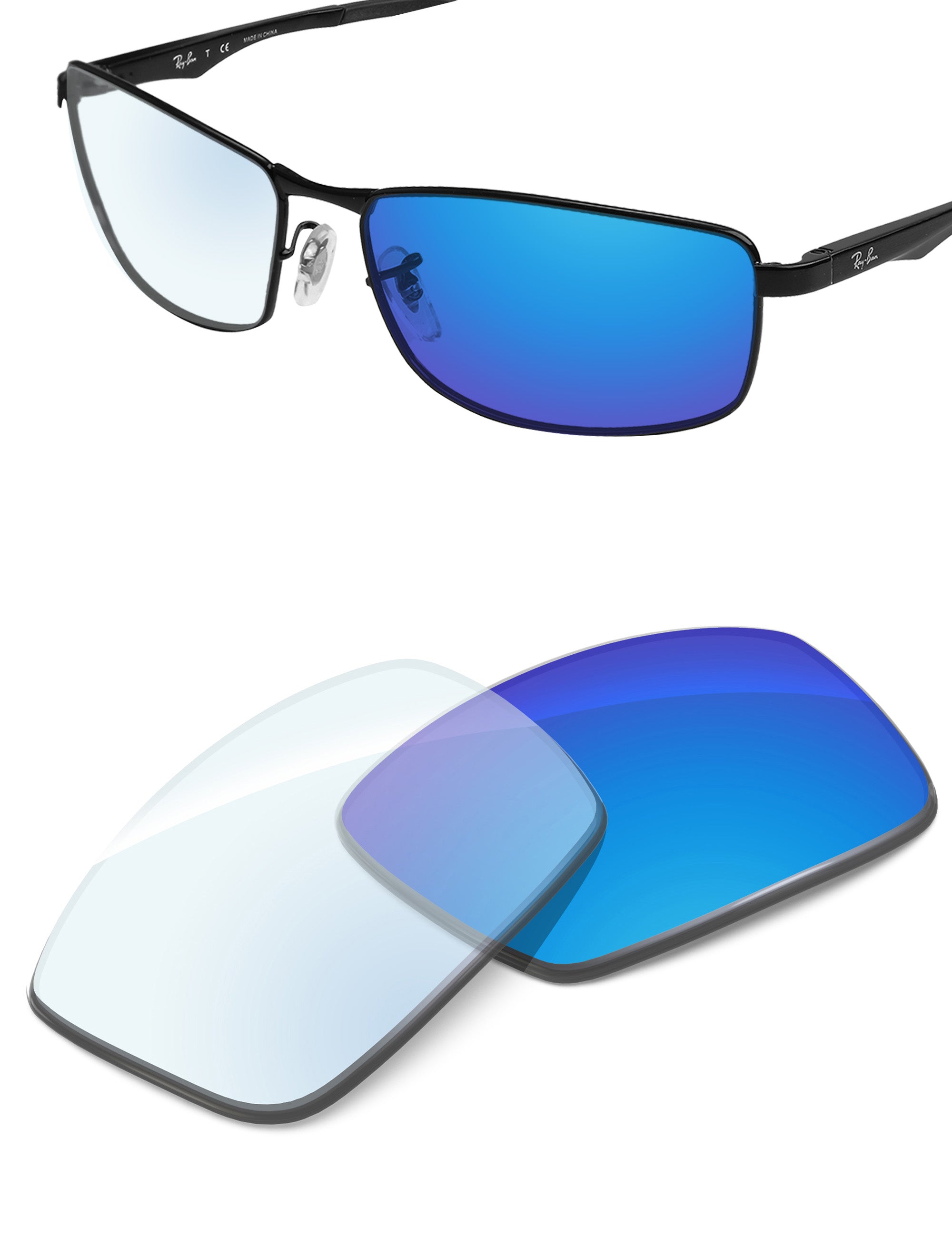 Sky Blue FlashMirror™ Photochromic-Non-Polarized