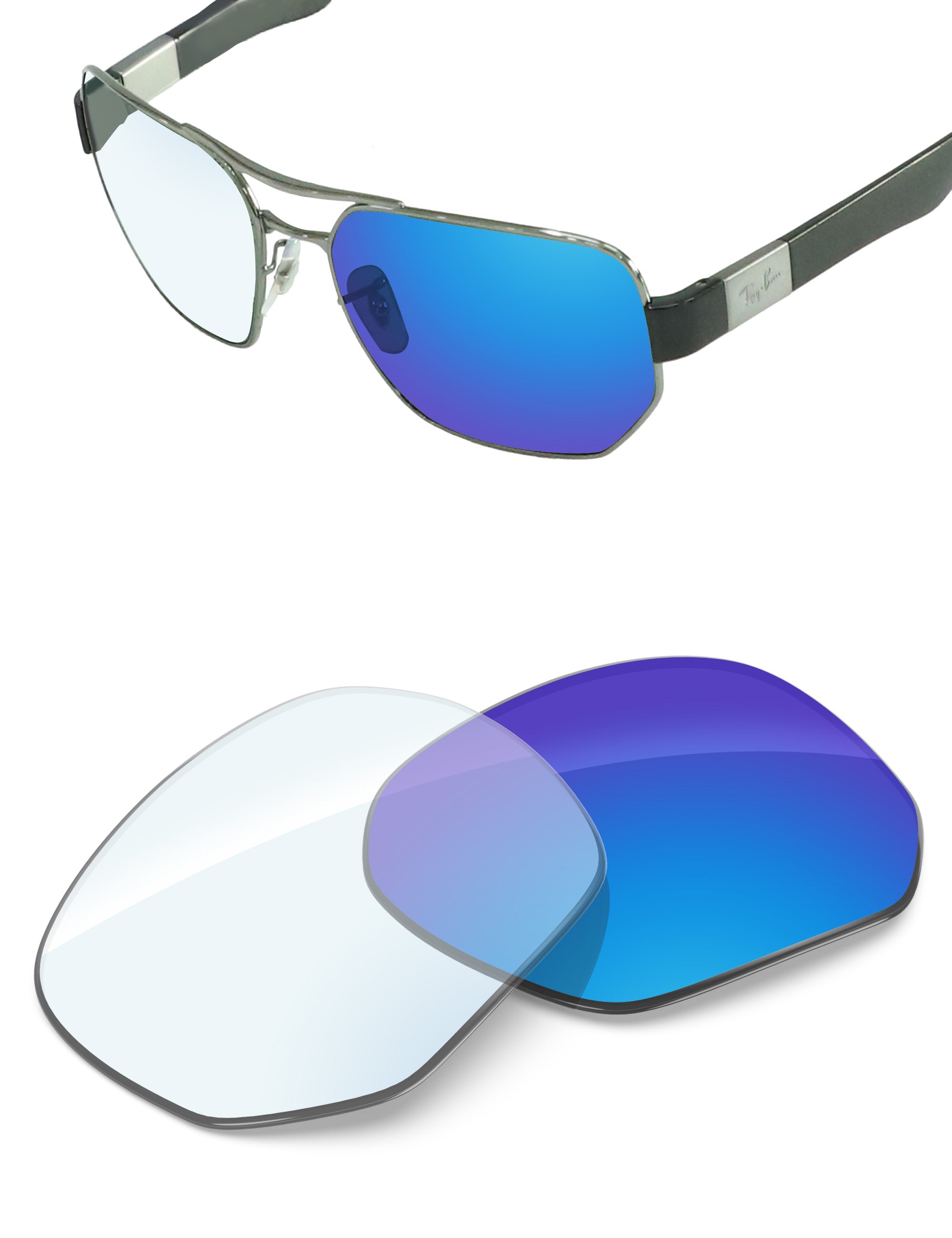 Sky Blue FlashMirror™ Photochromic-Non-Polarized