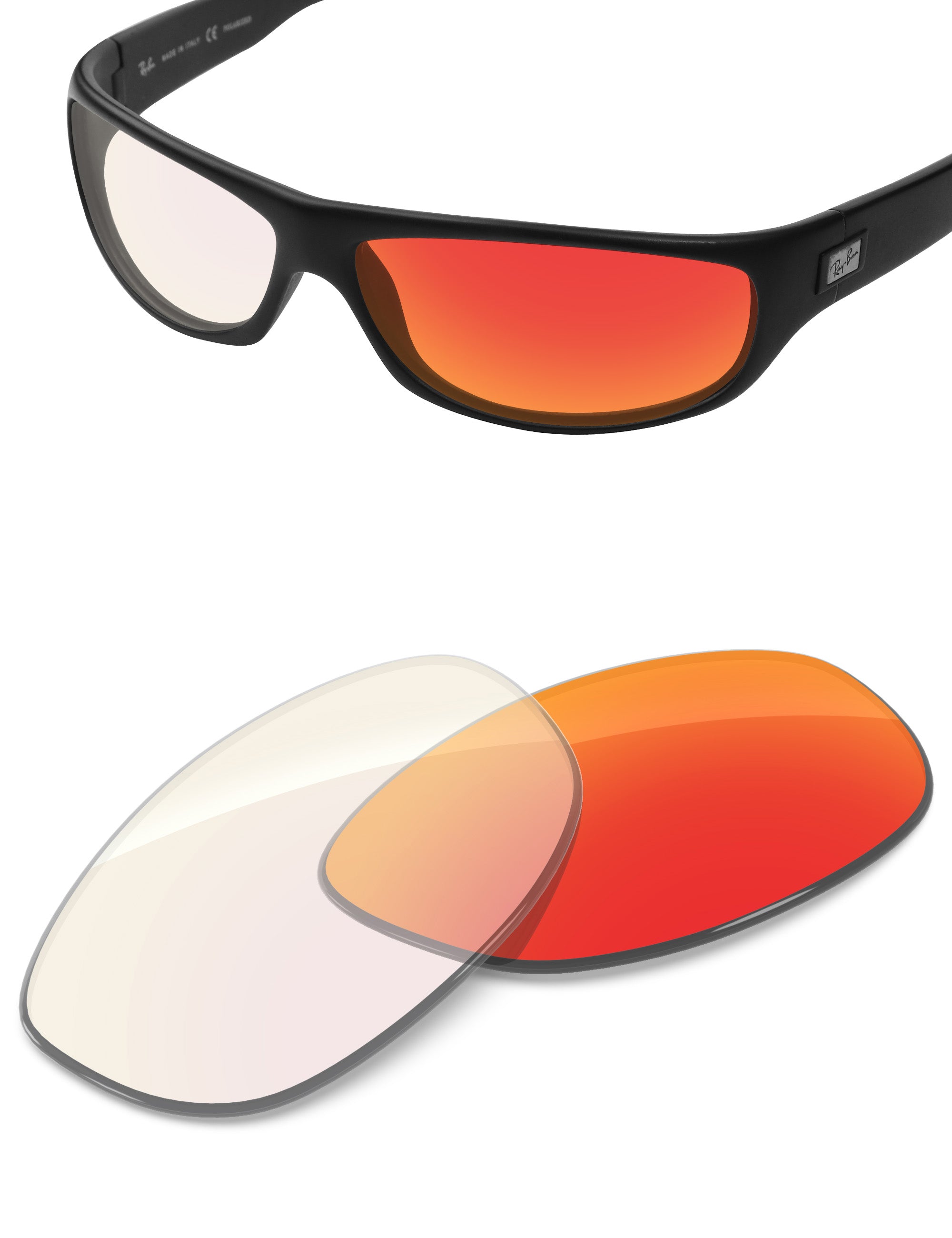 Fire Red FlashMirror™ Photochromic-Non-Polarized