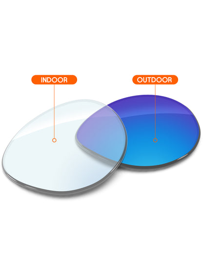 Sky Blue FlashMirror™ Photochromic-Non-Polarized