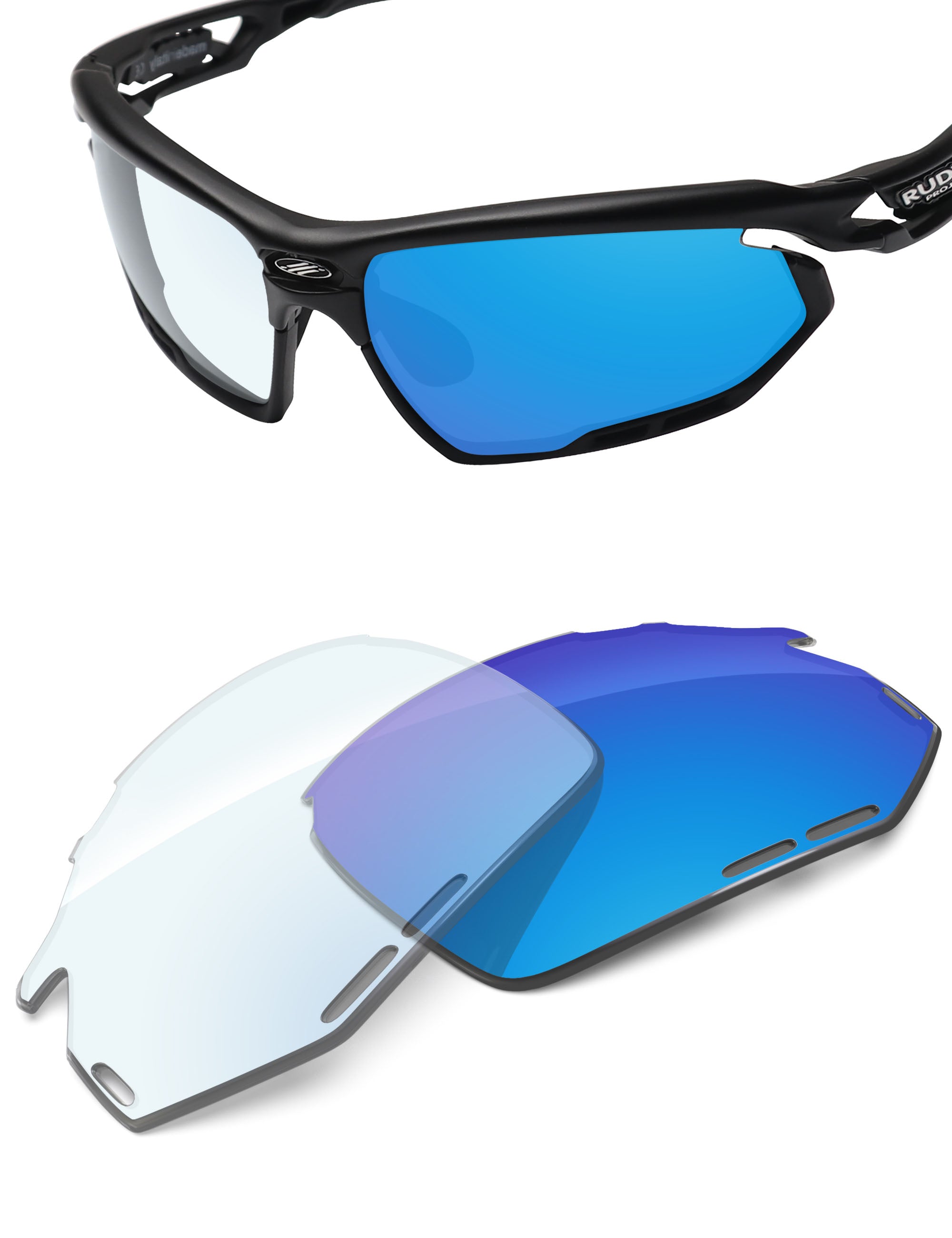 Sky Blue FlashMirror™ Photochromic-Non-Polarized