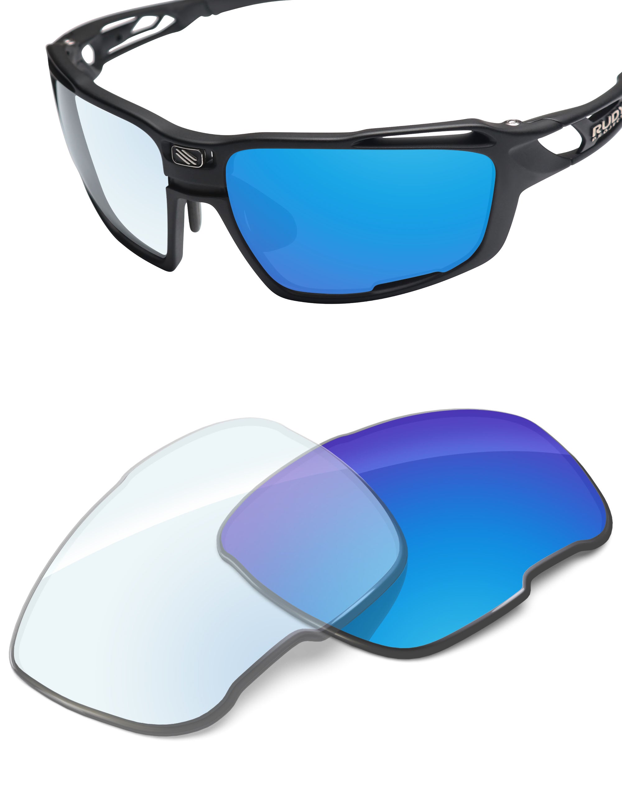 Sky Blue FlashMirror™ Photochromic-Non-Polarized