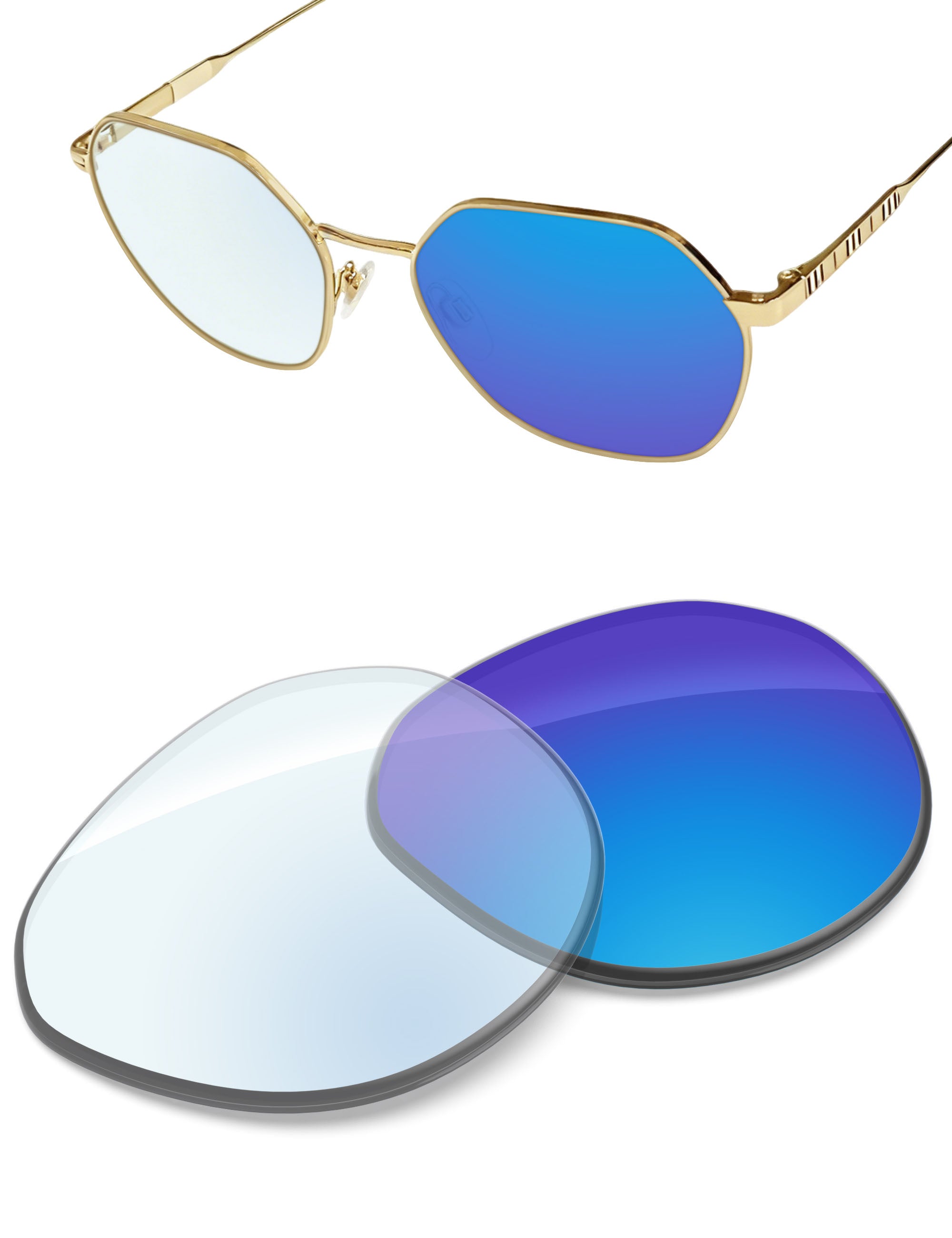 Sky Blue FlashMirror™ Photochromic-Non-Polarized