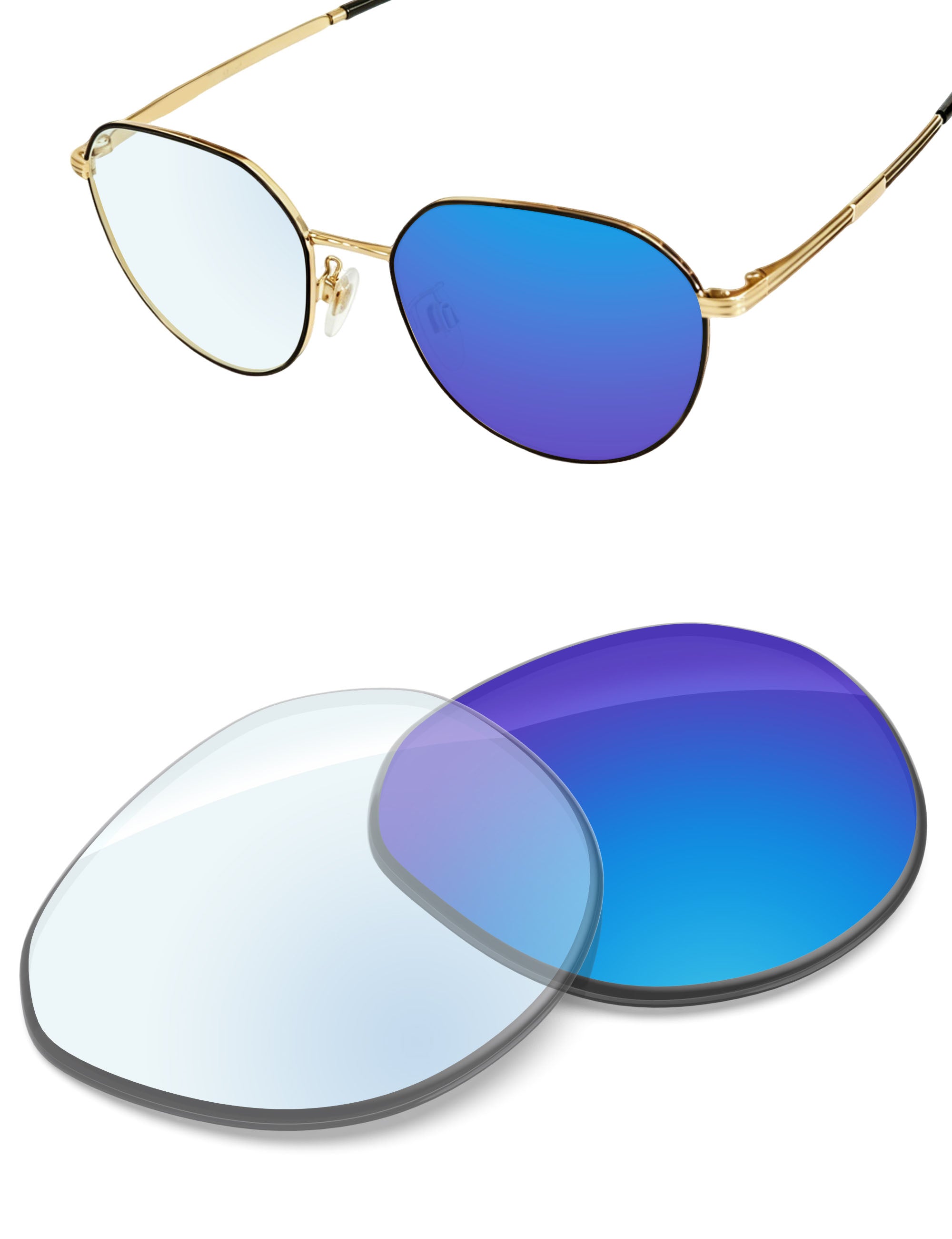 Sky Blue FlashMirror™ Photochromic-Non-Polarized
