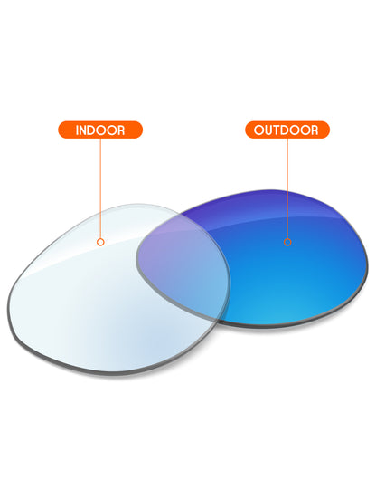 Sky Blue FlashMirror™ Photochromic-Non-Polarized