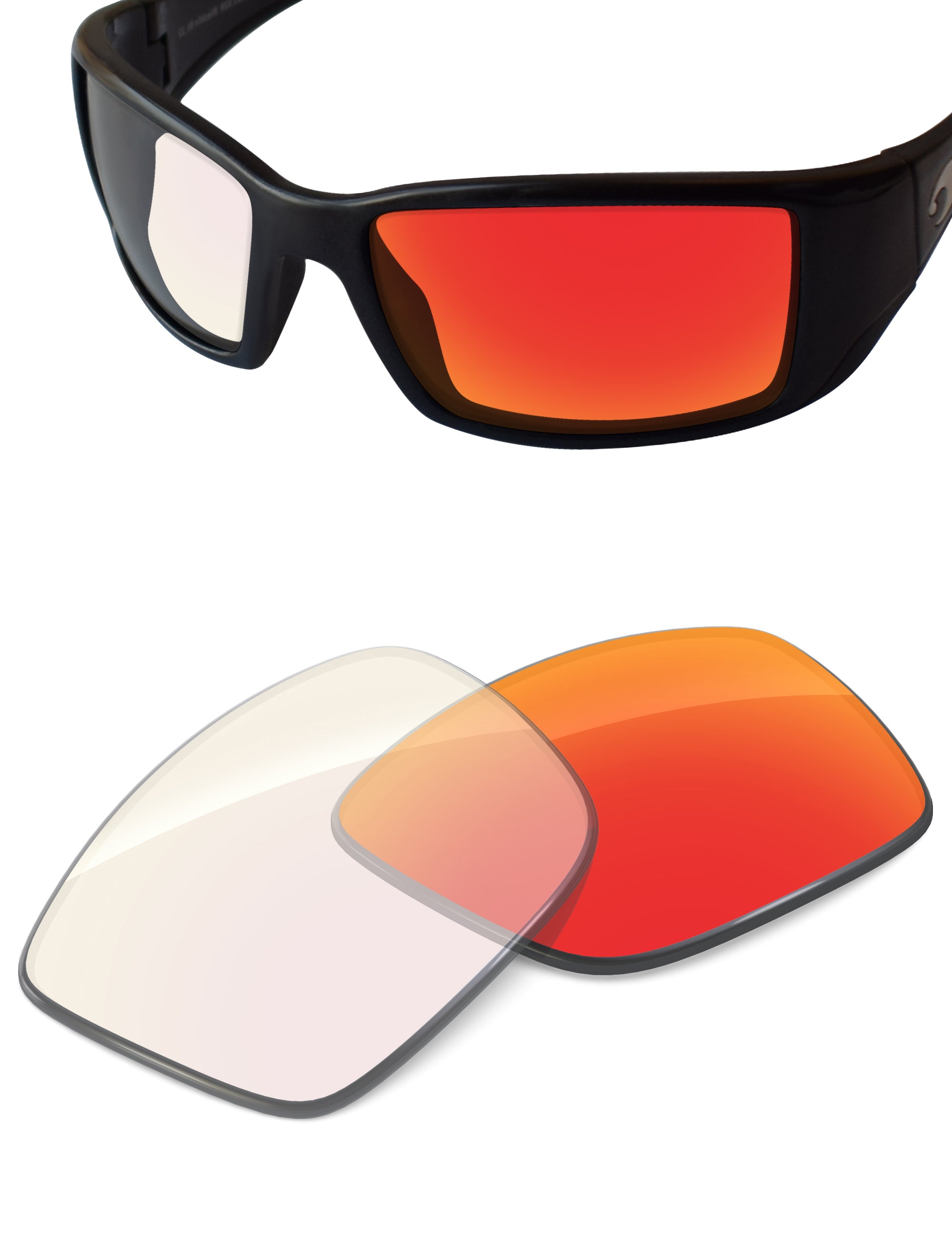 Fire Red FlashMirror™ Photochromic-Non-Polarized