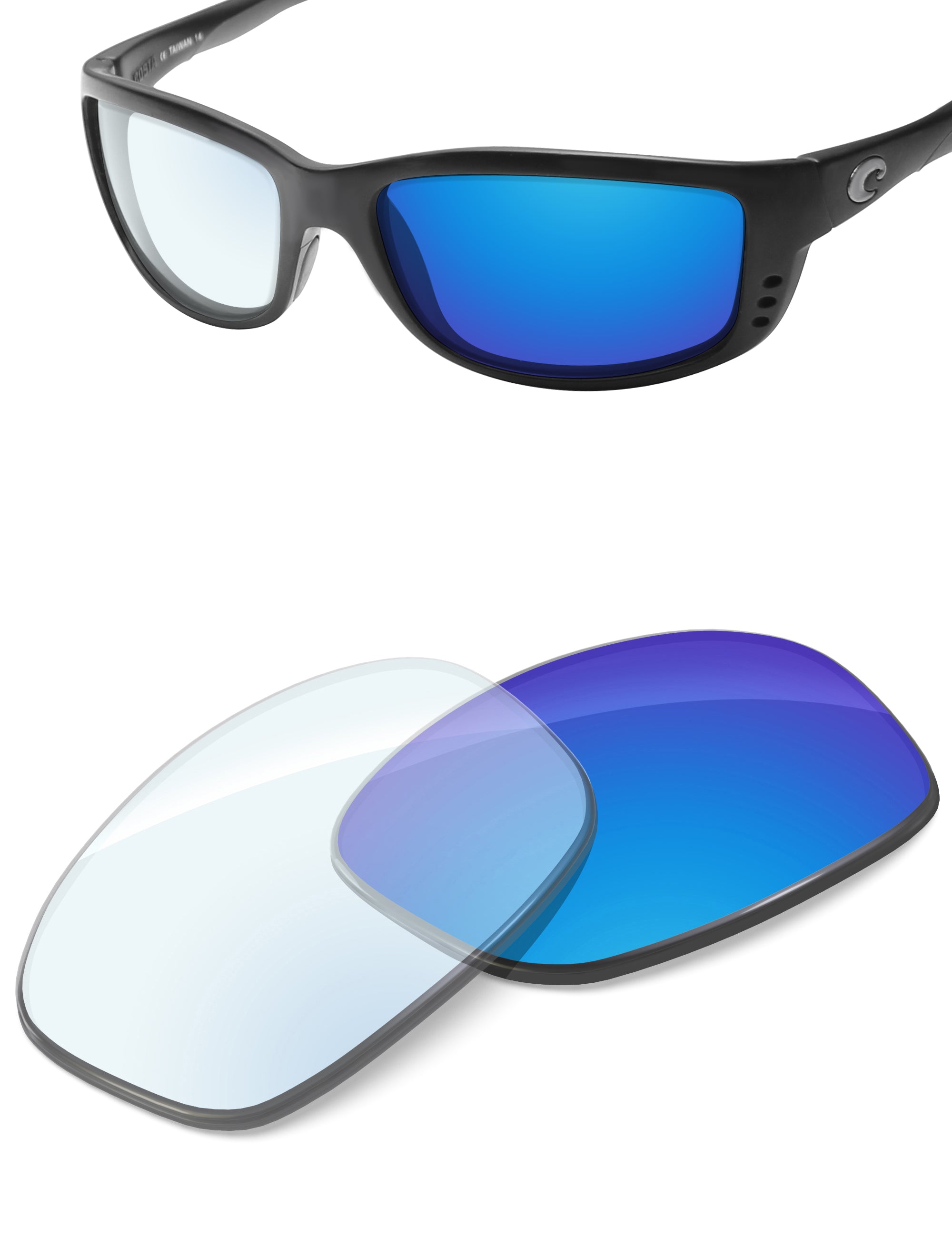 Sky Blue FlashMirror™ Photochromic-Non-Polarized