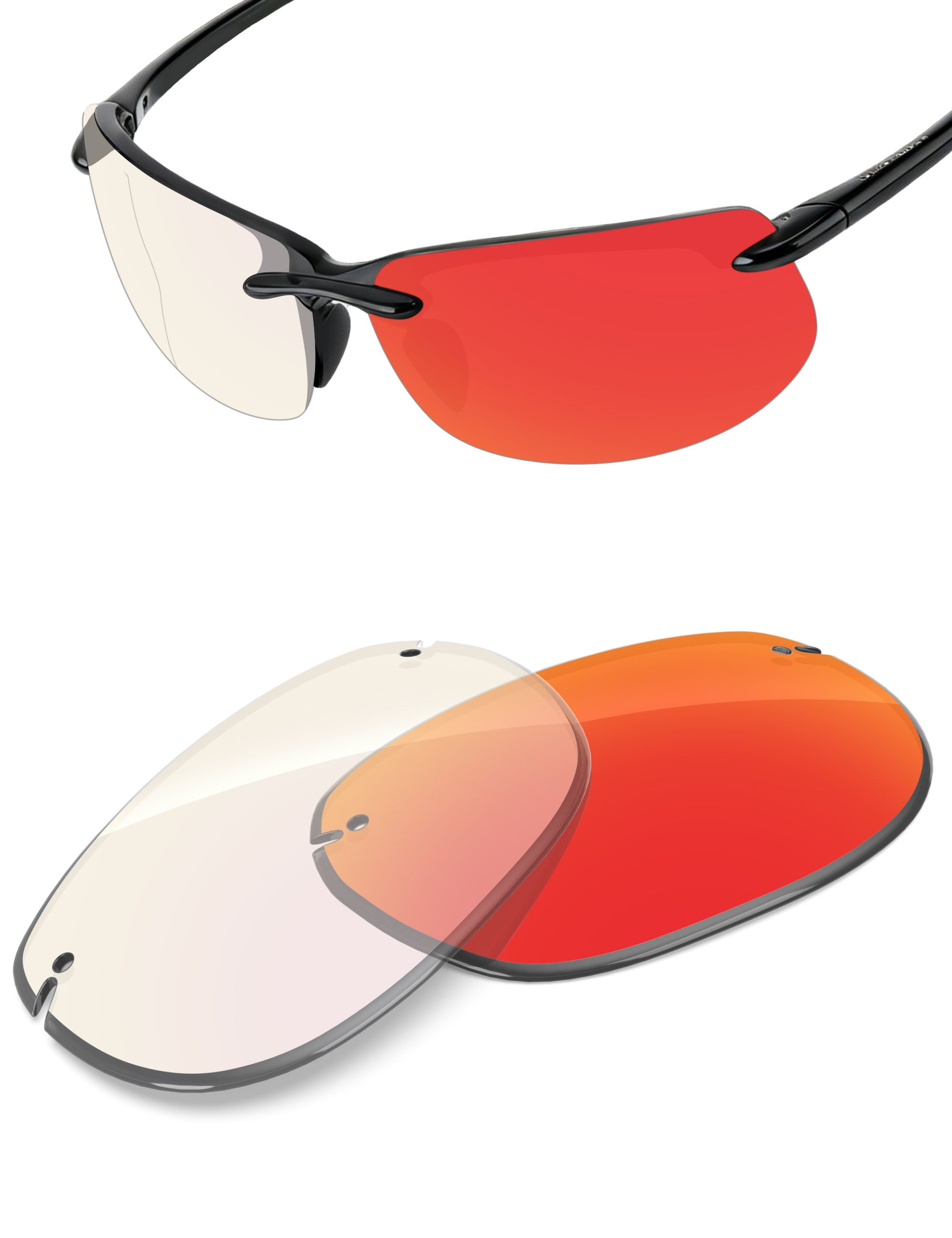Fire Red FlashMirror™ Photochromic-Non-Polarized