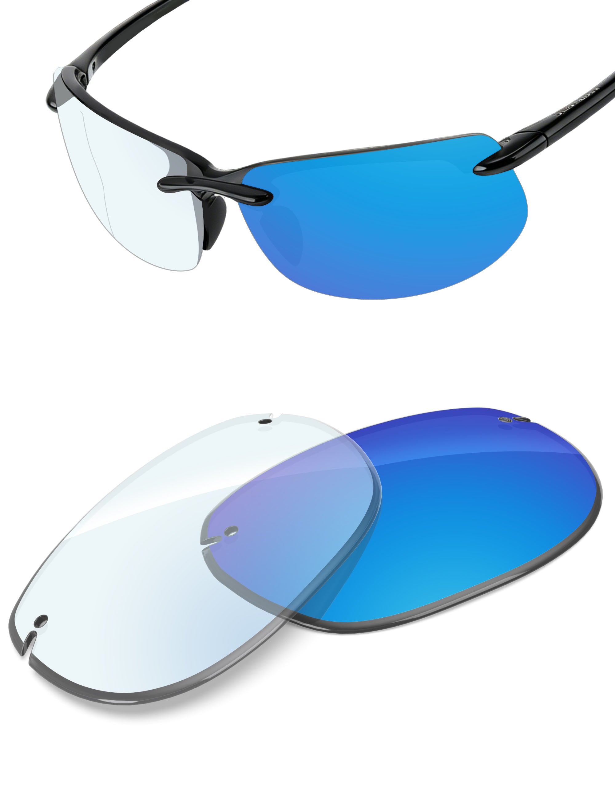 Sky Blue FlashMirror™ Photochromic-Non-Polarized