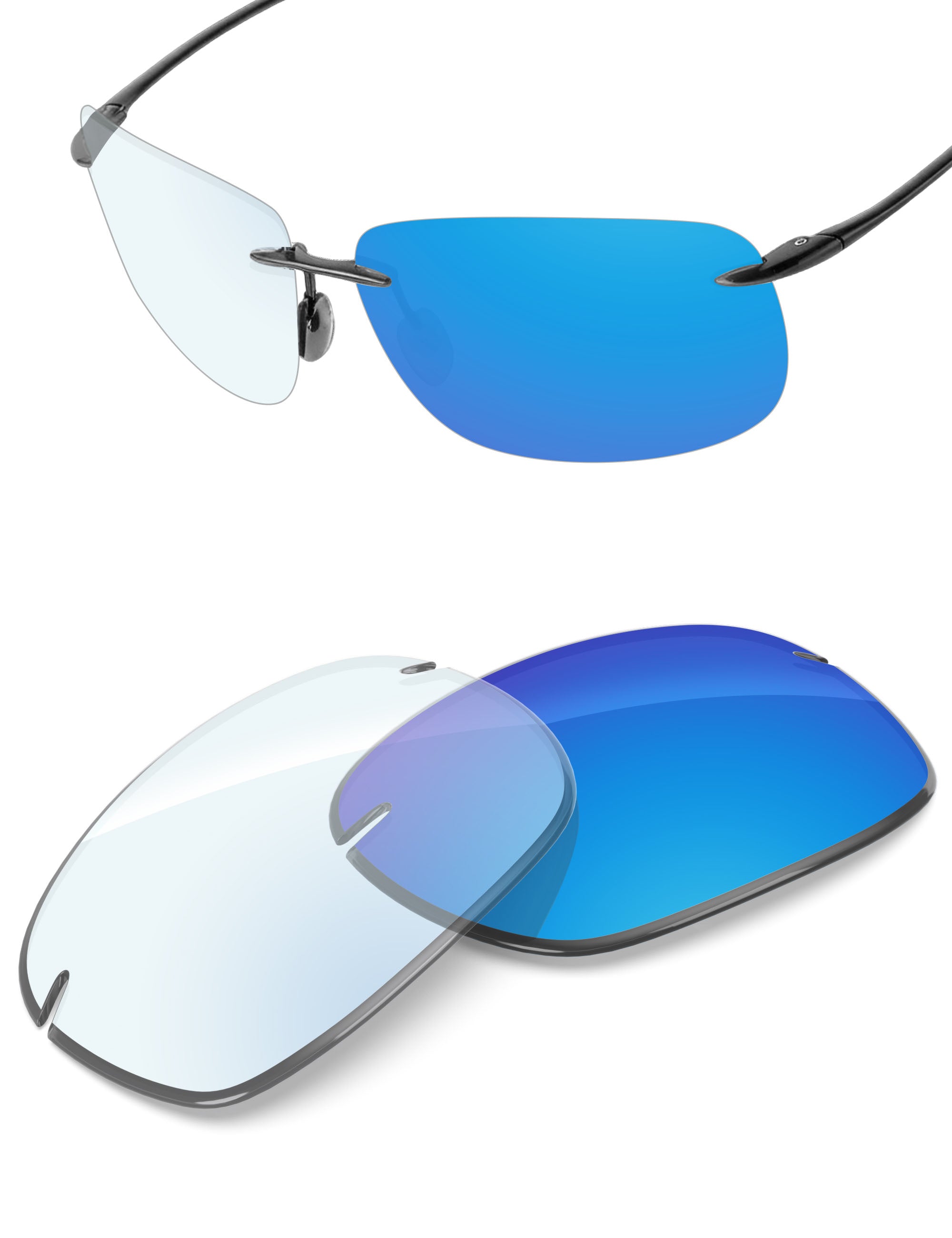Sky Blue FlashMirror™ Photochromic-Non-Polarized