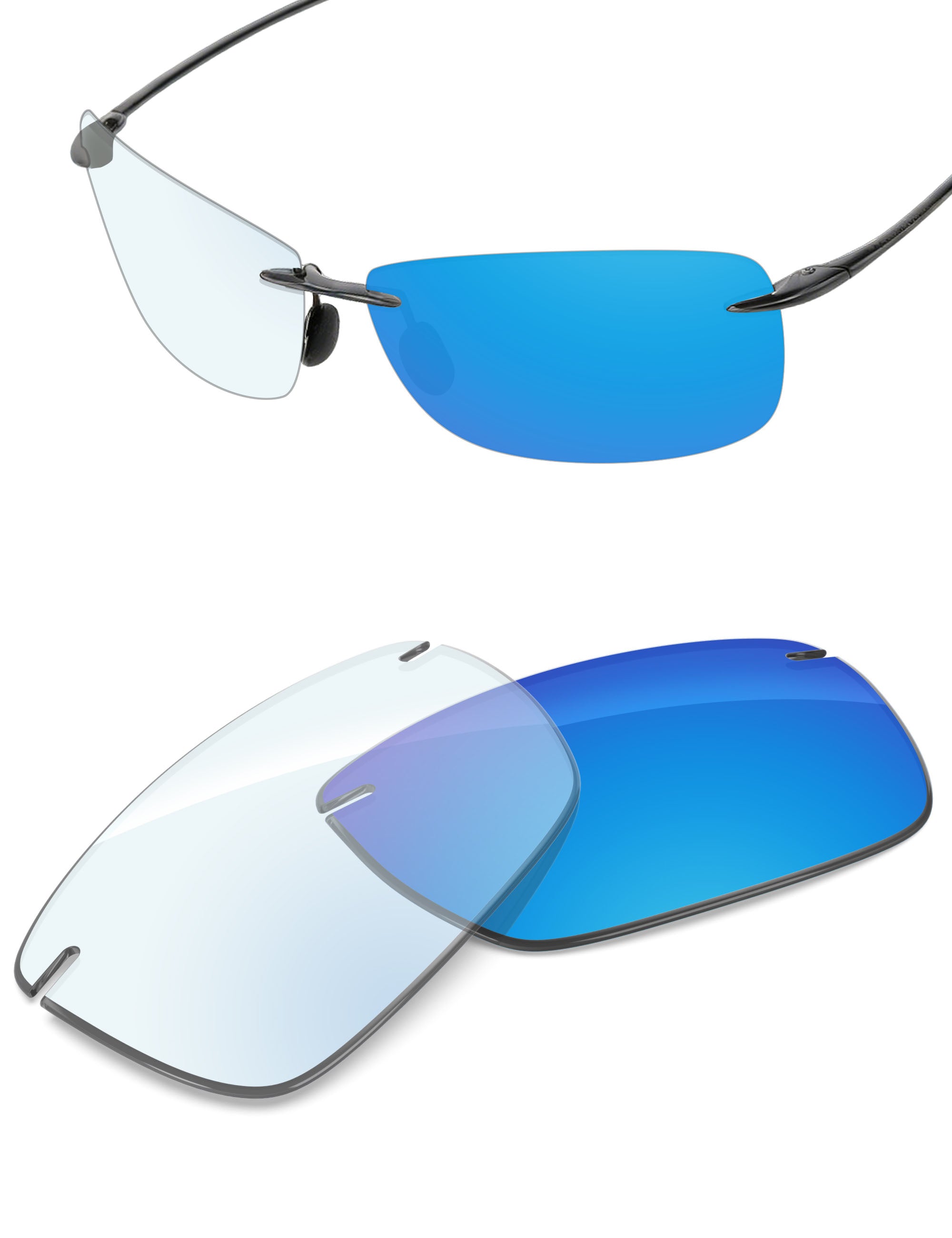 Sky Blue FlashMirror™ Photochromic-Non-Polarized
