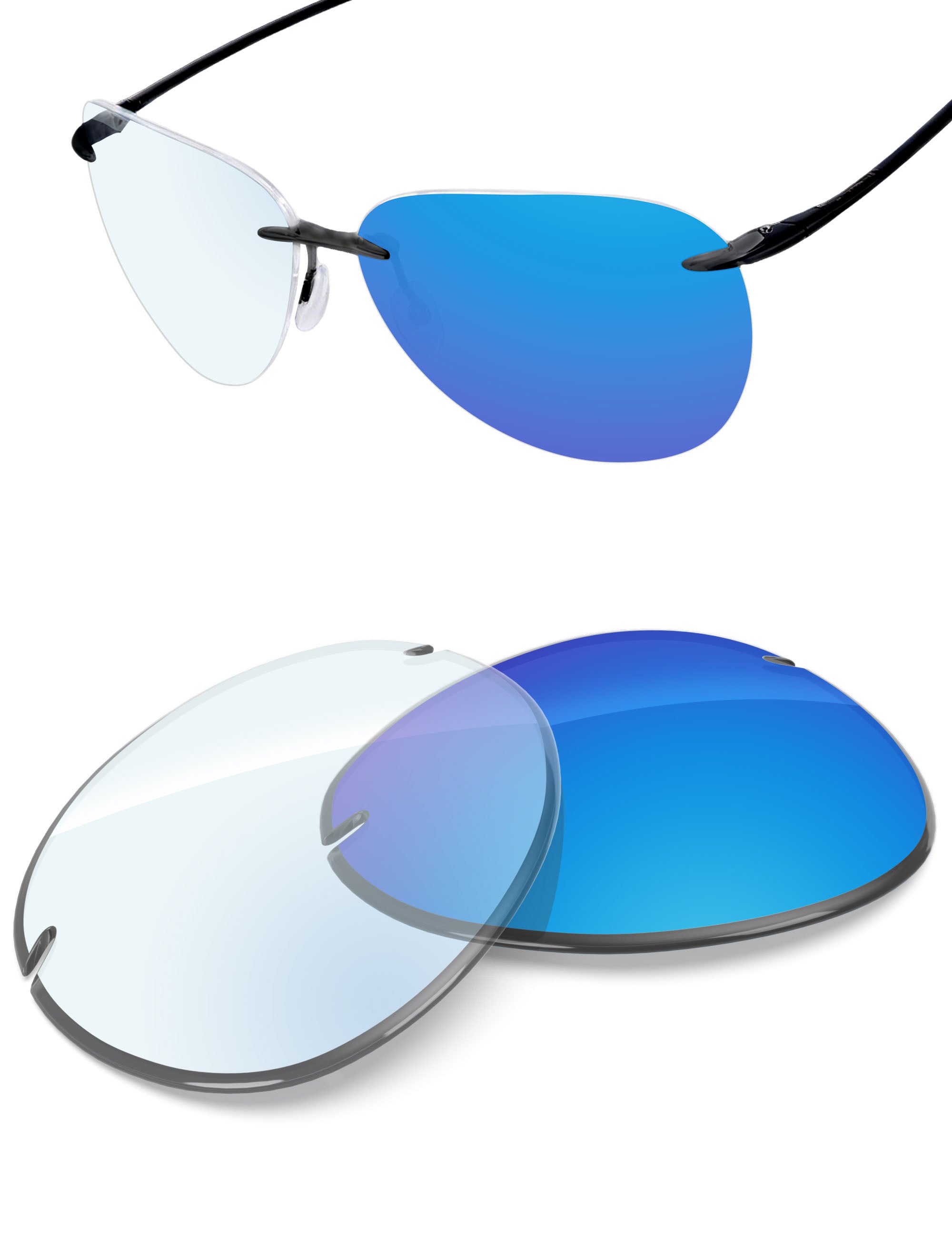 Sky Blue FlashMirror™ Photochromic-Non-Polarized