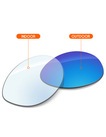 Sky Blue FlashMirror™ Photochromic-Non-Polarized