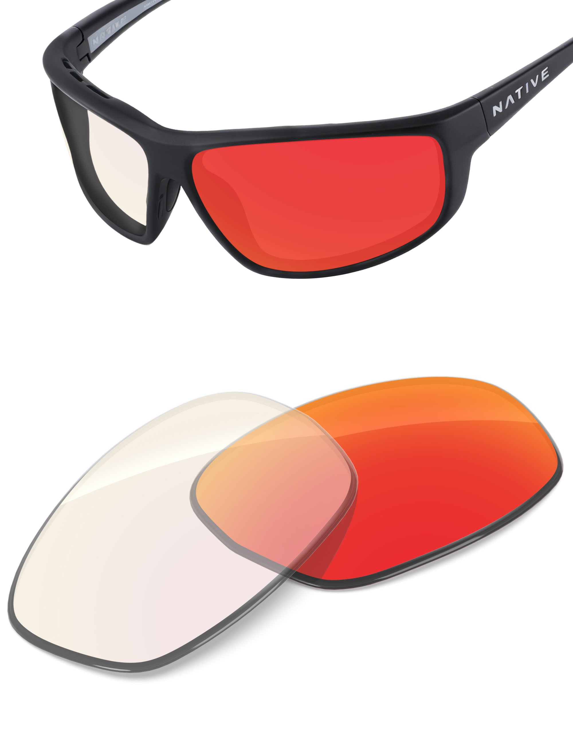 Fire Red FlashMirror™ Photochromic-Non-Polarized