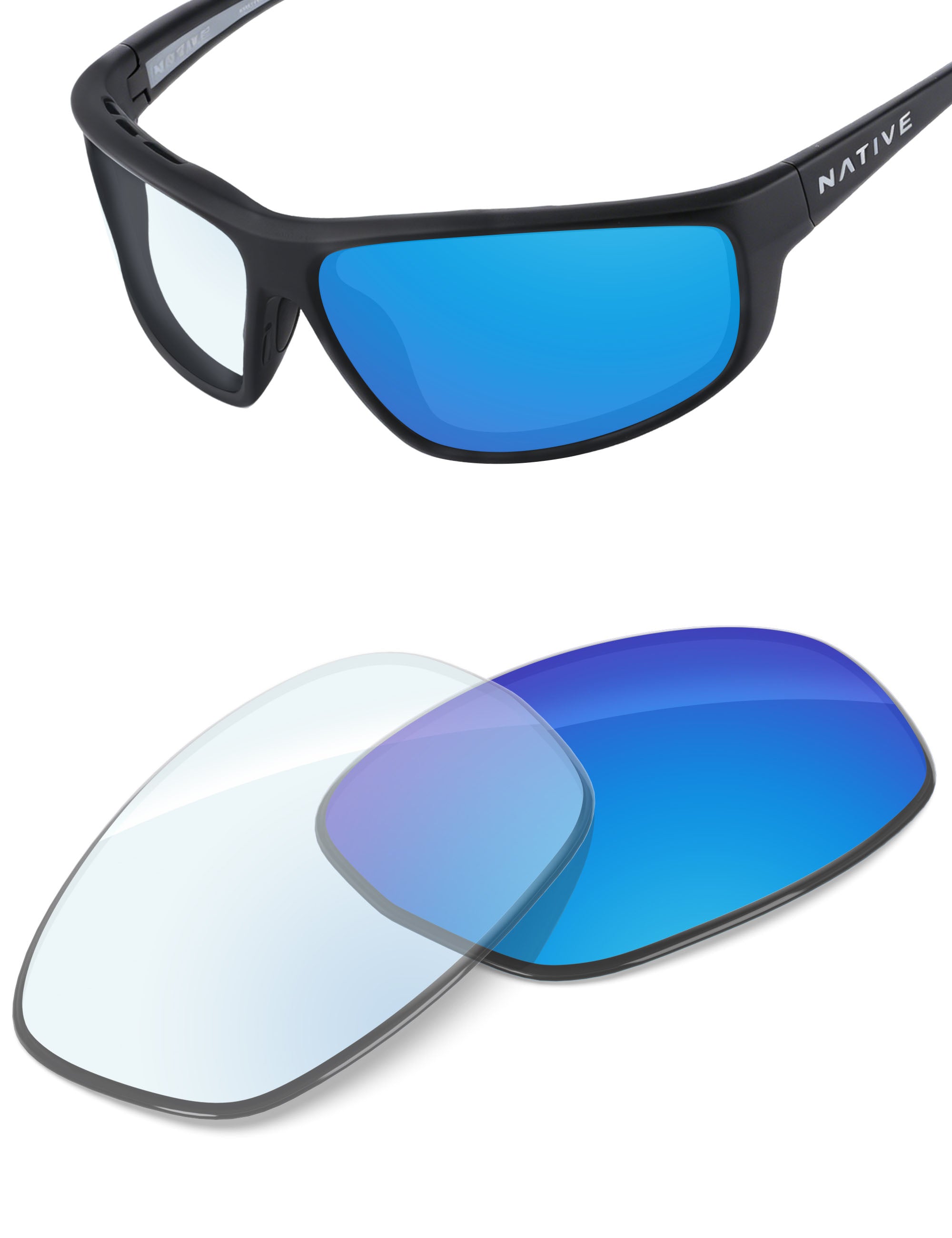 Sky Blue FlashMirror™ Photochromic-Non-Polarized