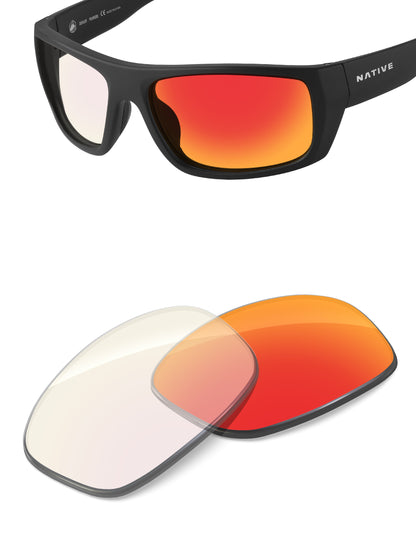 Fire Red FlashMirror™ Photochromic-Non-Polarized